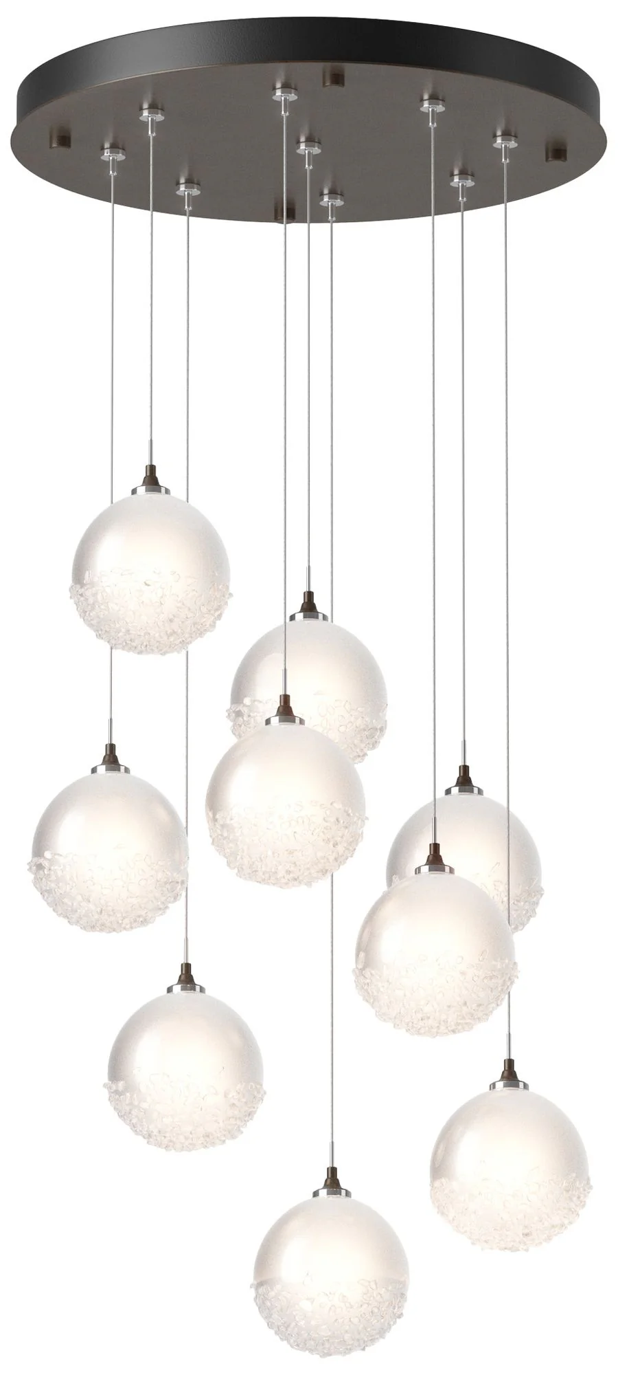 Fritz Globe 20.5"W 9-Light Bronze Standard Pendant w/ Frosted Glass Sh - Image 1