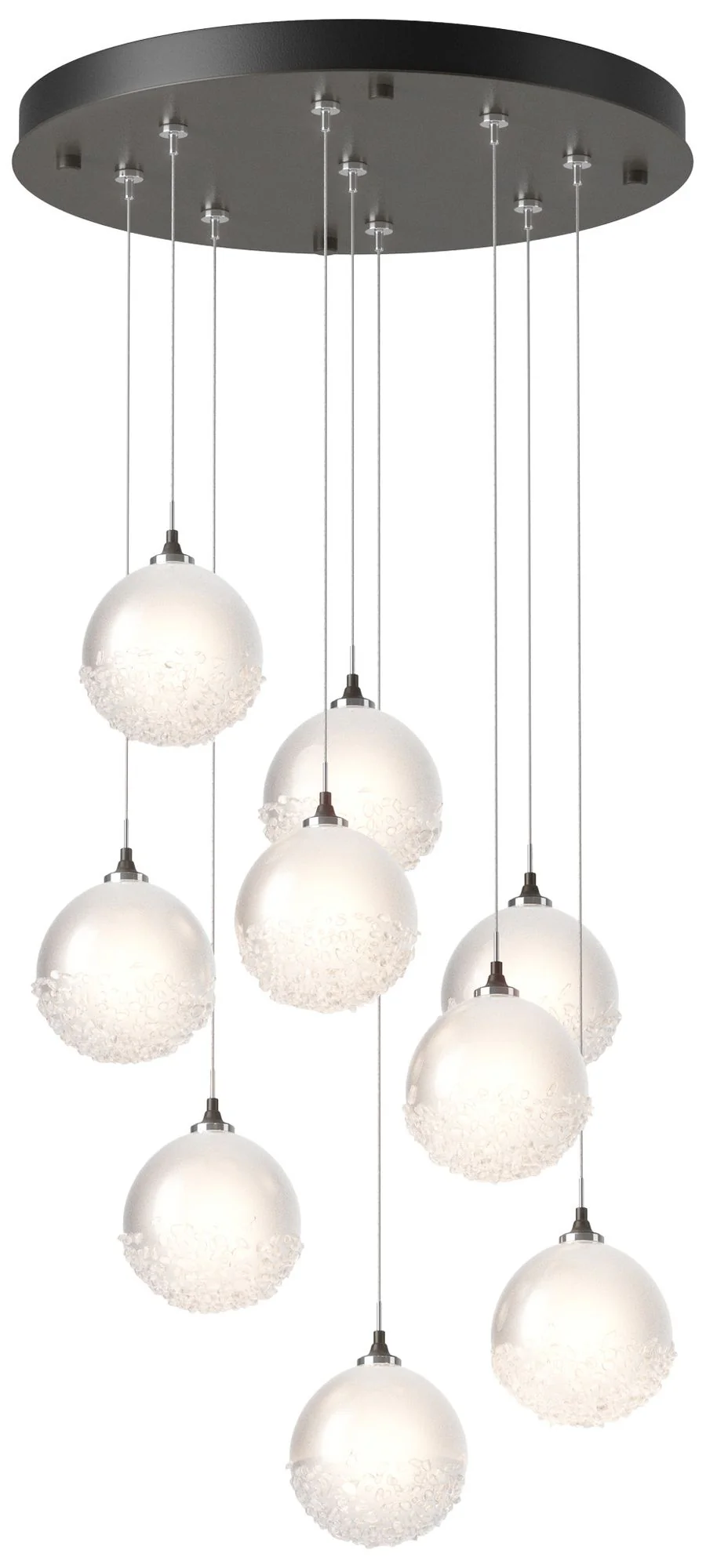 Fritz Globe 20.5"W 9-Light Dark Smoke Long Pendant w/ Frosted Glass Sh - Image 1