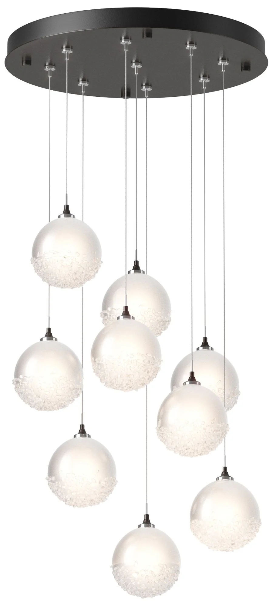 Fritz Globe 20.5"W 9-Light Oil Rubbed Bronze Long Pendant w/ Frosted S - Image 1