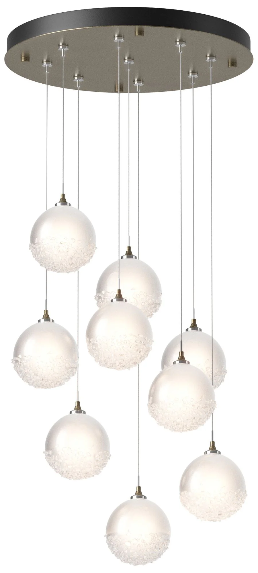 Fritz Globe 20.5"W 9-Light Soft Gold Standard Pendant w/ Frosted Shade - Image 1