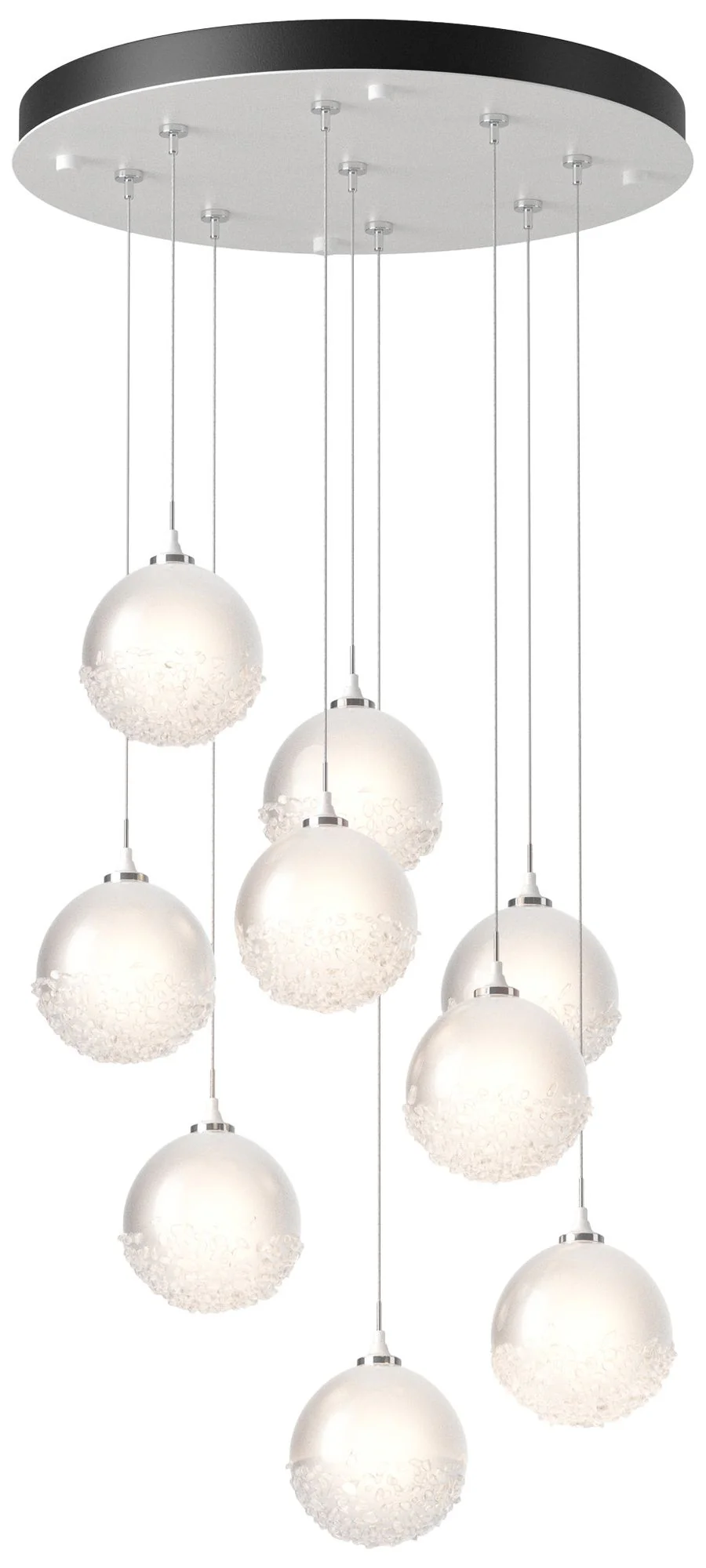 Fritz Globe 20.5"W 9-Light White Standard Pendant w/ Frosted Glass Sha - Image 1