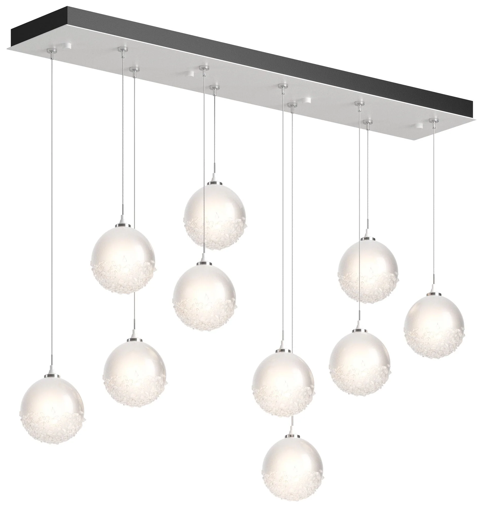 Fritz Globe 9.4" Wide 10-Light White Long Pendant With Frosted Glass S - Image 1