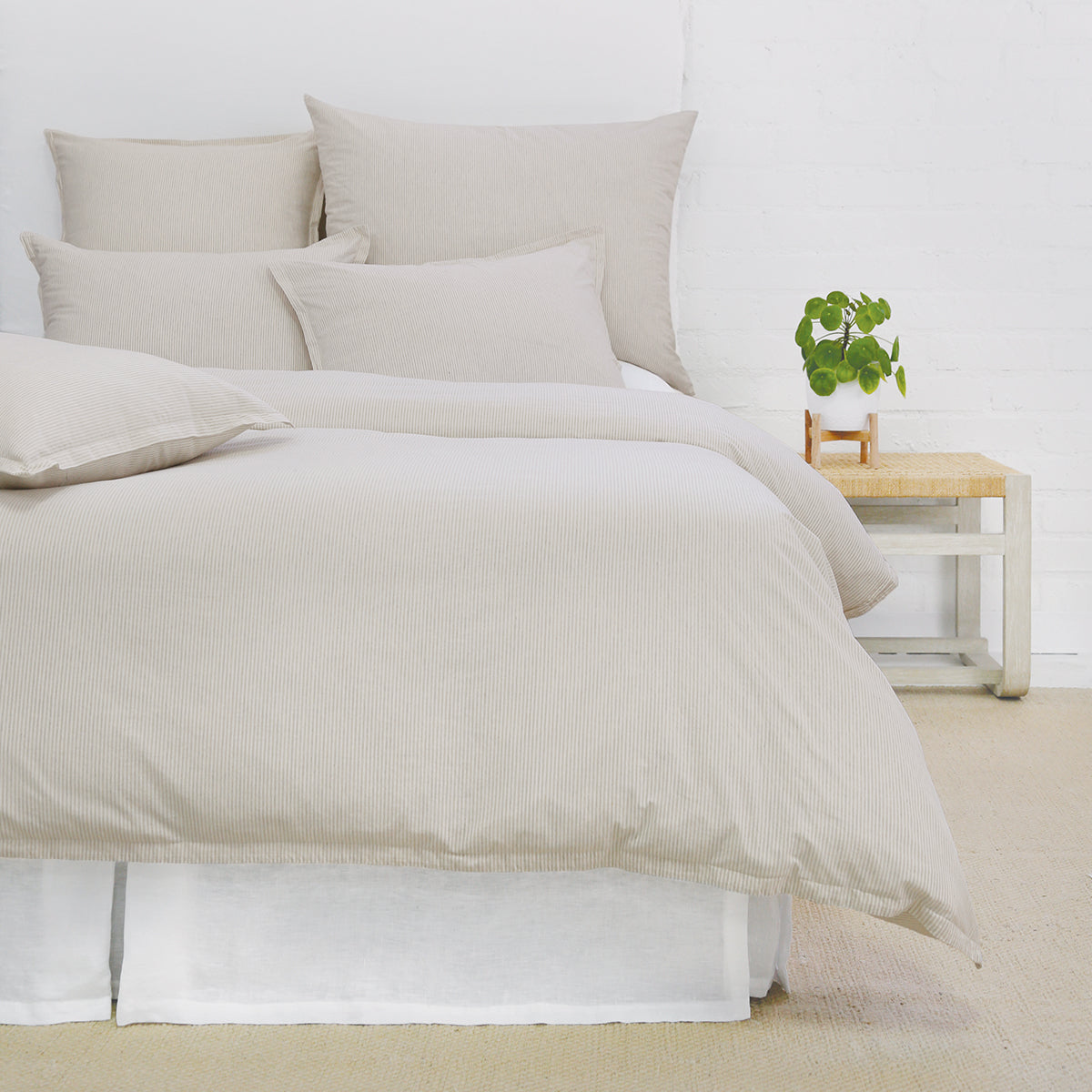 Pom Pom at Home Luke Natural Striped Duvet Cover and Pillow Shams ~ Available in Twin, Queen and King Sizes