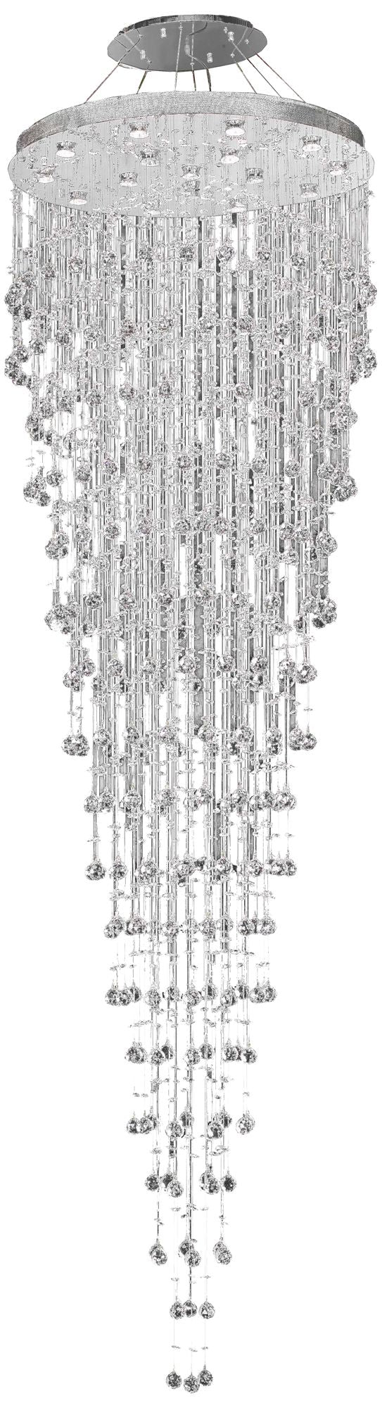 Galaxy 36" Wide Chrome and Crystal 16-Light Chandelier - Image 2