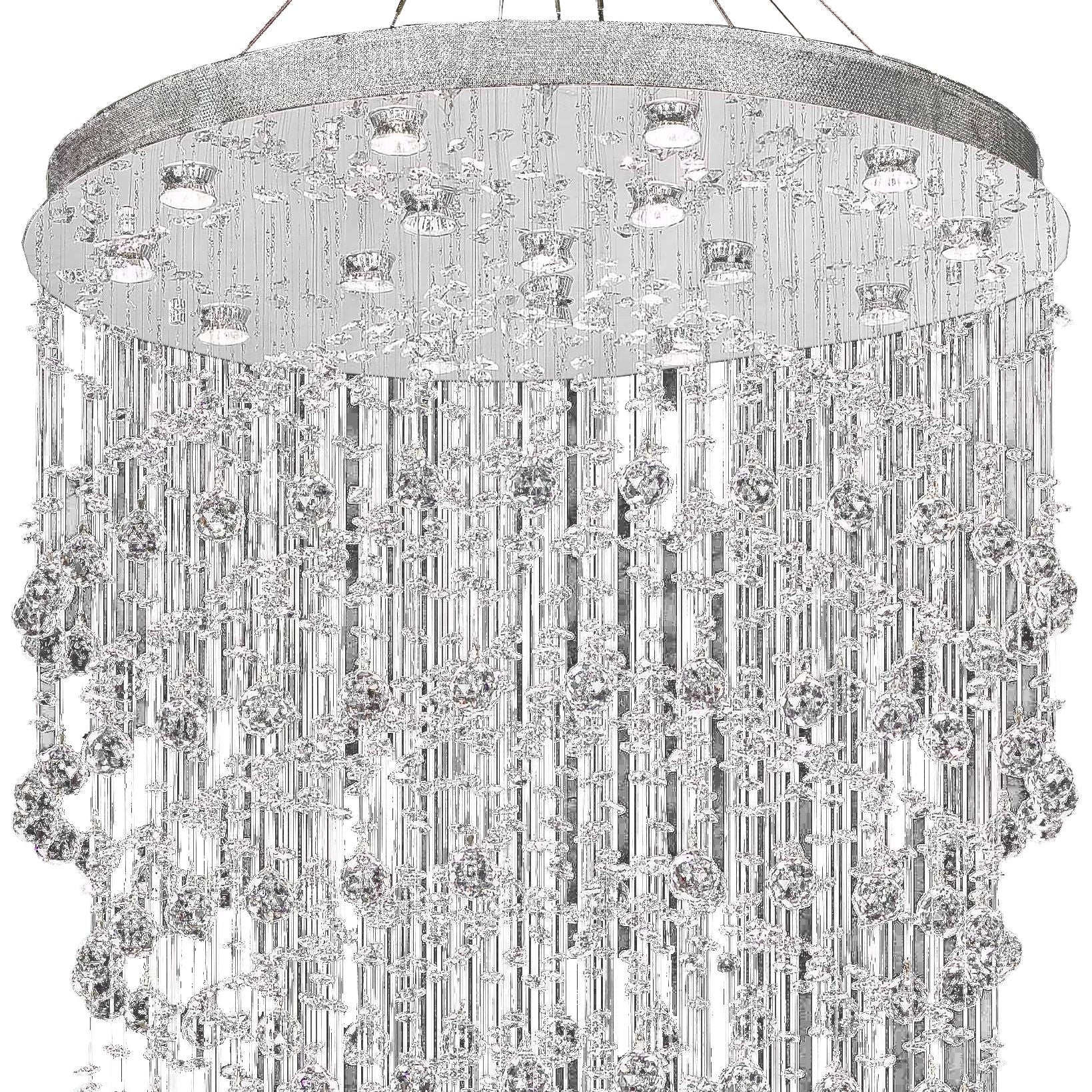 Galaxy 36" Wide Chrome and Crystal 16-Light Chandelier - Image 3