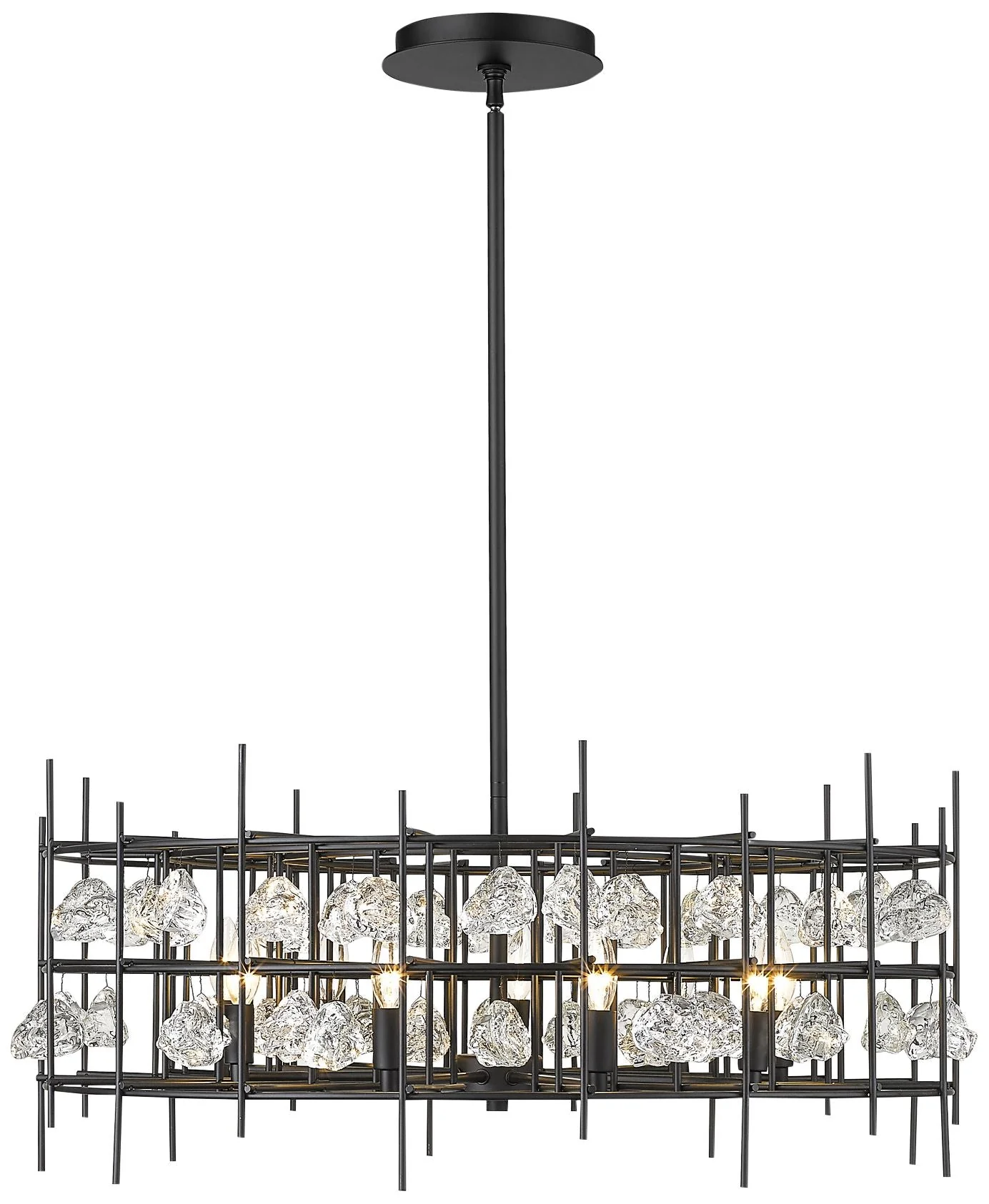 Garroway 32" Wide Matte Black 9-Light Chandelier - Image 2