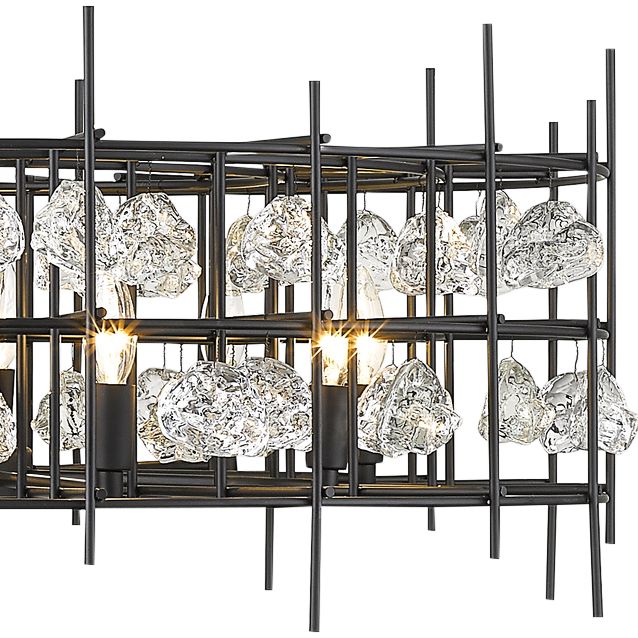 Garroway 32" Wide Matte Black 9-Light Chandelier - Image 3
