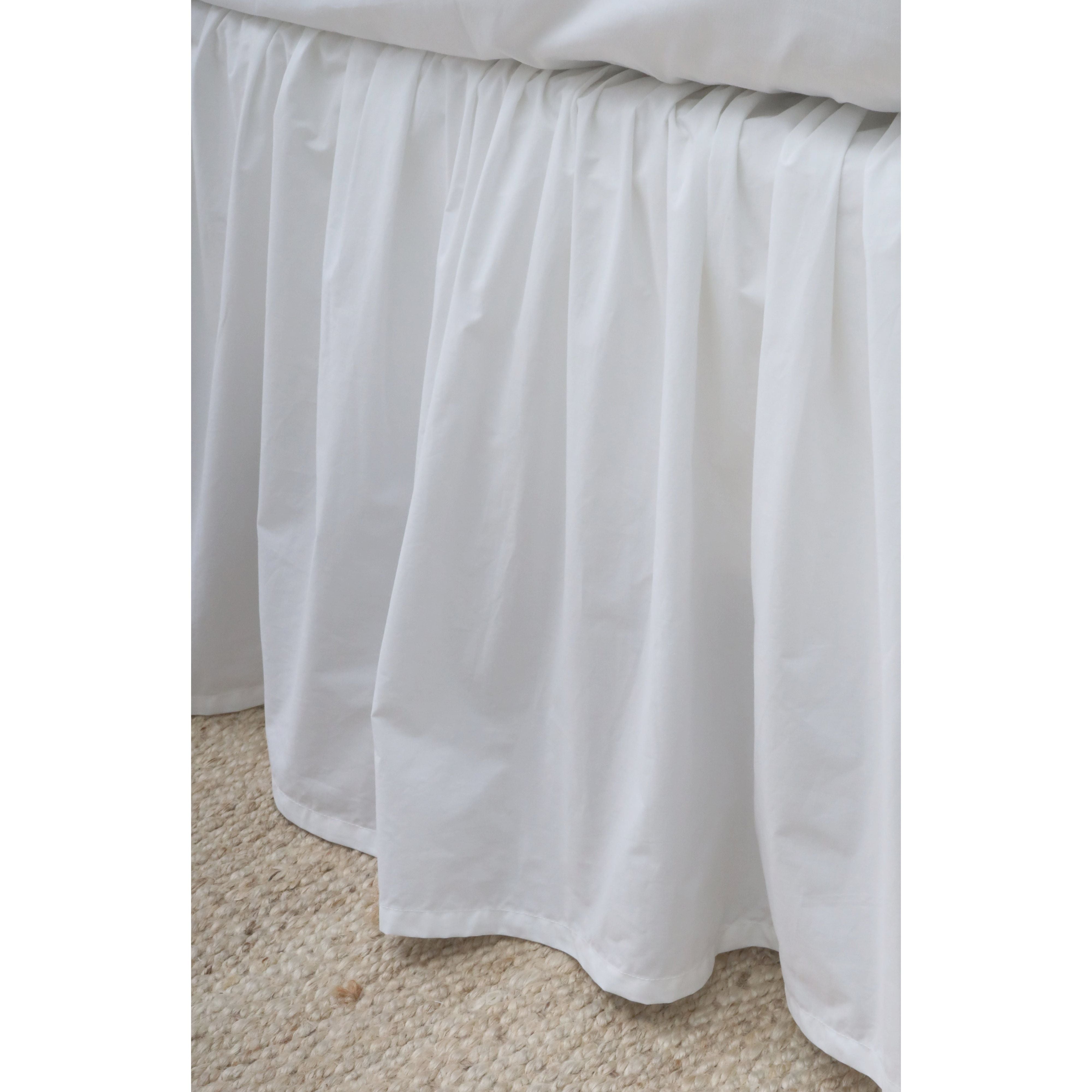 Pom Pom at Home White Gathered Cotton Sateen Bedskirt ~ Available in Twin, Queen and King Sizes - Image 2