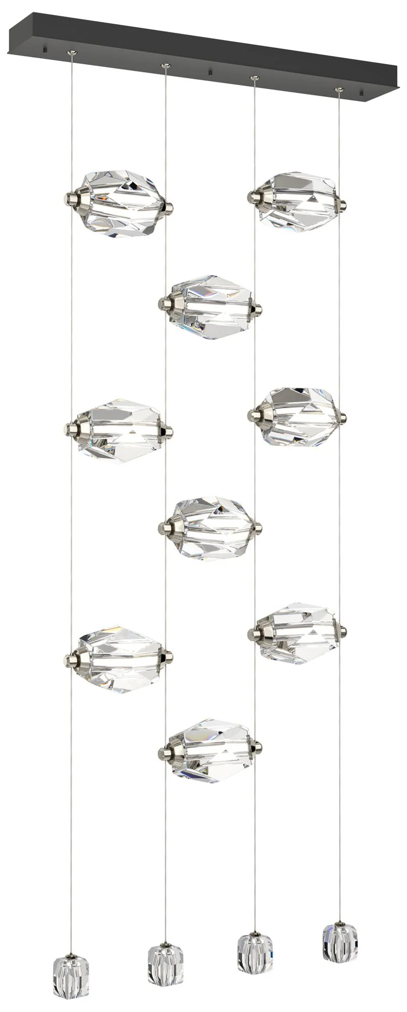 Gatsby 27.5" Wide 9-Light Crystal Black Standard LED Pendant - Image 1