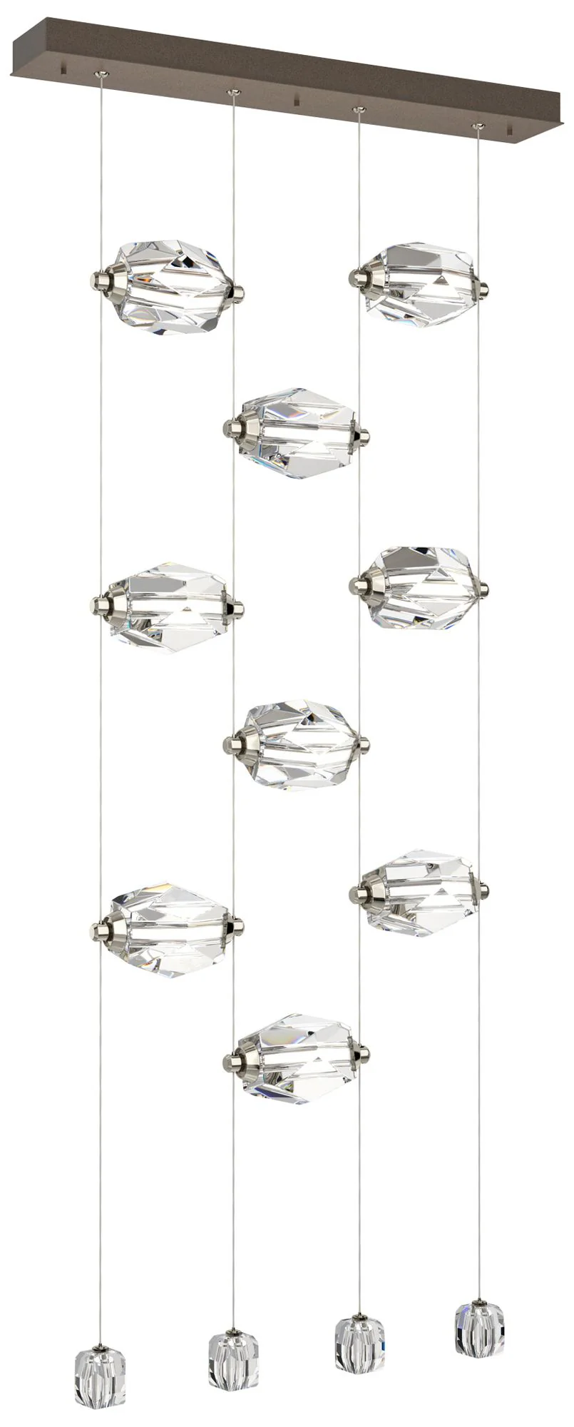Gatsby 27.5" Wide 9-Light Crystal Bronze Standard LED Pendant - Image 1