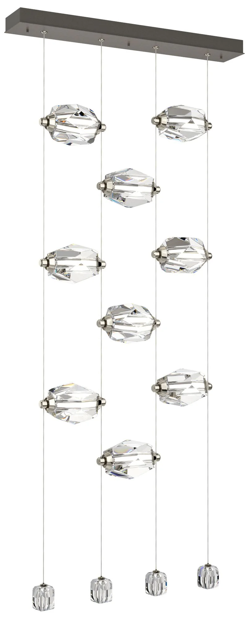 Gatsby 27.5" Wide 9-Light Crystal Dark Smoke Standard LED Pendant - Image 1