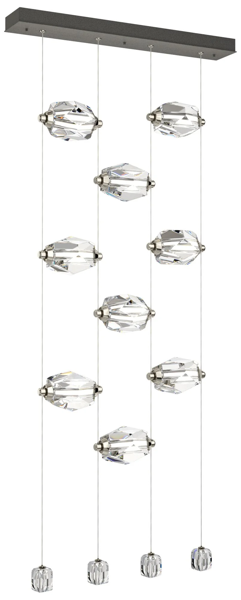 Gatsby 27.5" Wide 9-Light Crystal Natural Iron Standard LED Pendant - Image 1