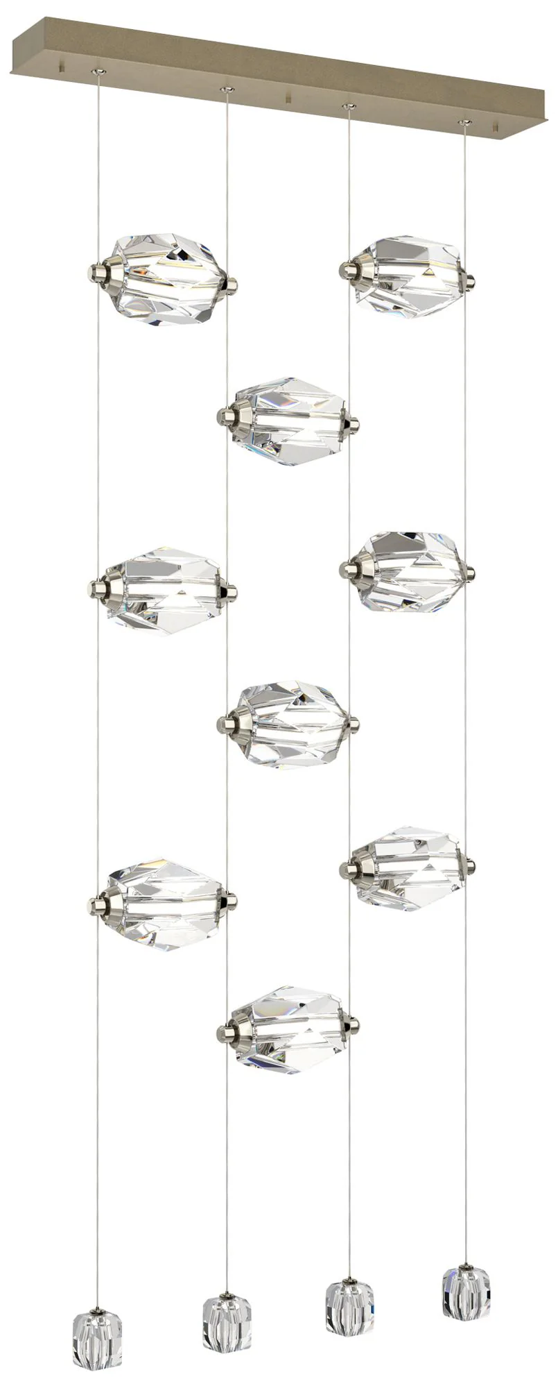 Gatsby 27.5" Wide 9-Light Crystal Soft Gold Standard LED Pendant - Image 1