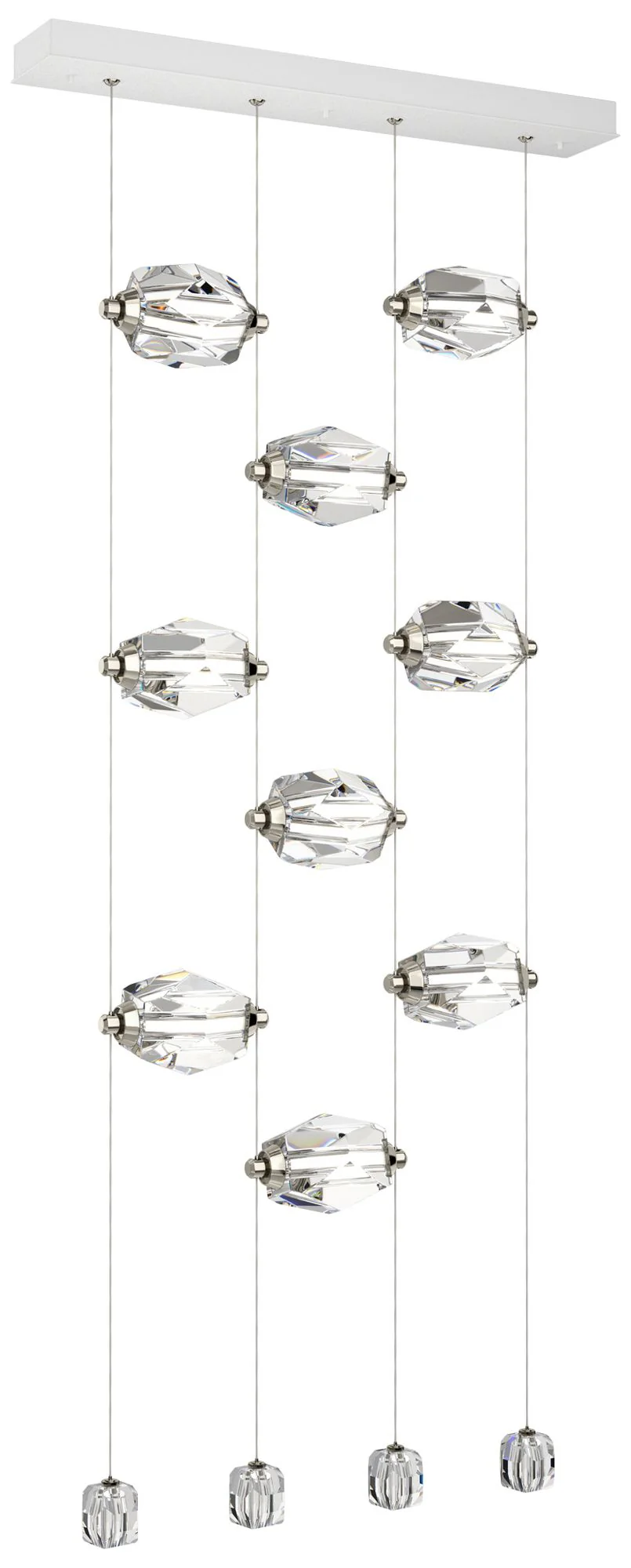 Gatsby 27.5" Wide 9-Light Crystal White Standard LED Pendant - Image 1