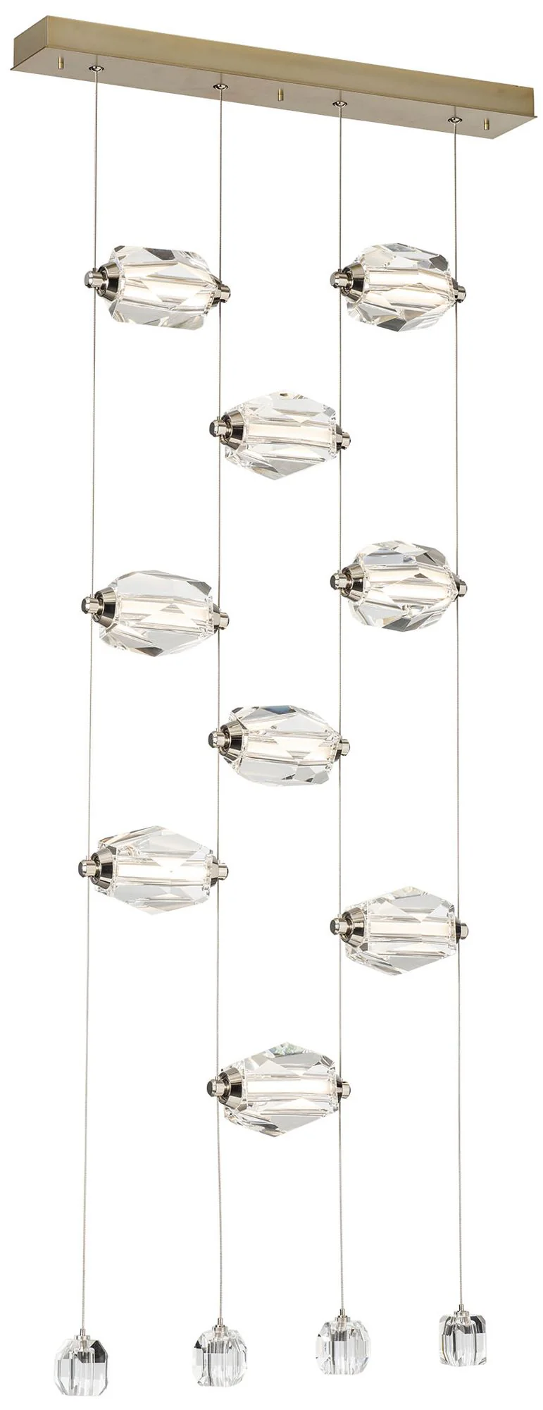 Gatsby 27.5" Wide 9-Light Modern Brass Crystal Pendant - Image 1