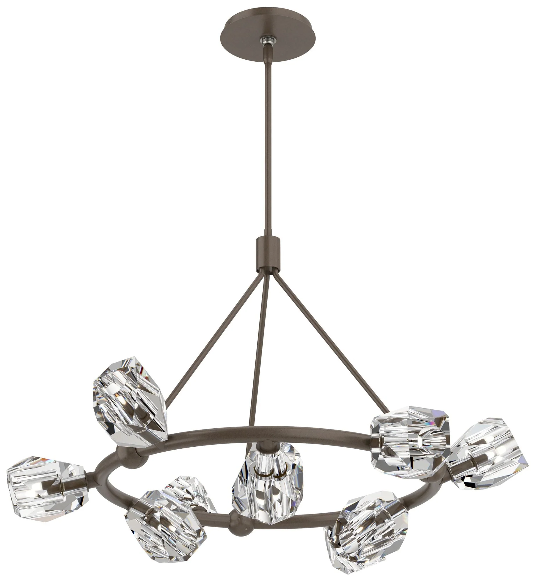 Gatsby 31.7" Wide 9-Light Crystal Bronze Ring Pendant - Image 1