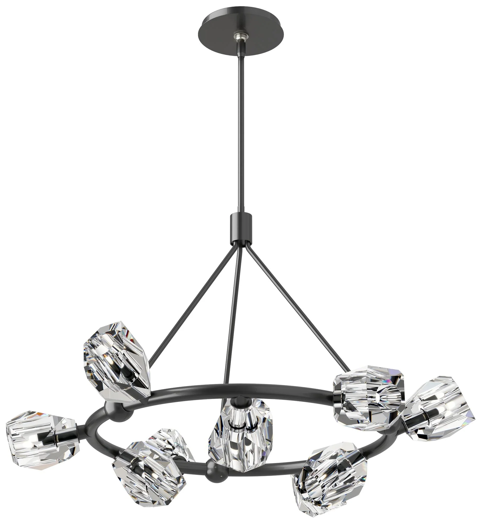 Gatsby 31.7" Wide 9-Light Crystal Ink Ring Pendant - Image 1