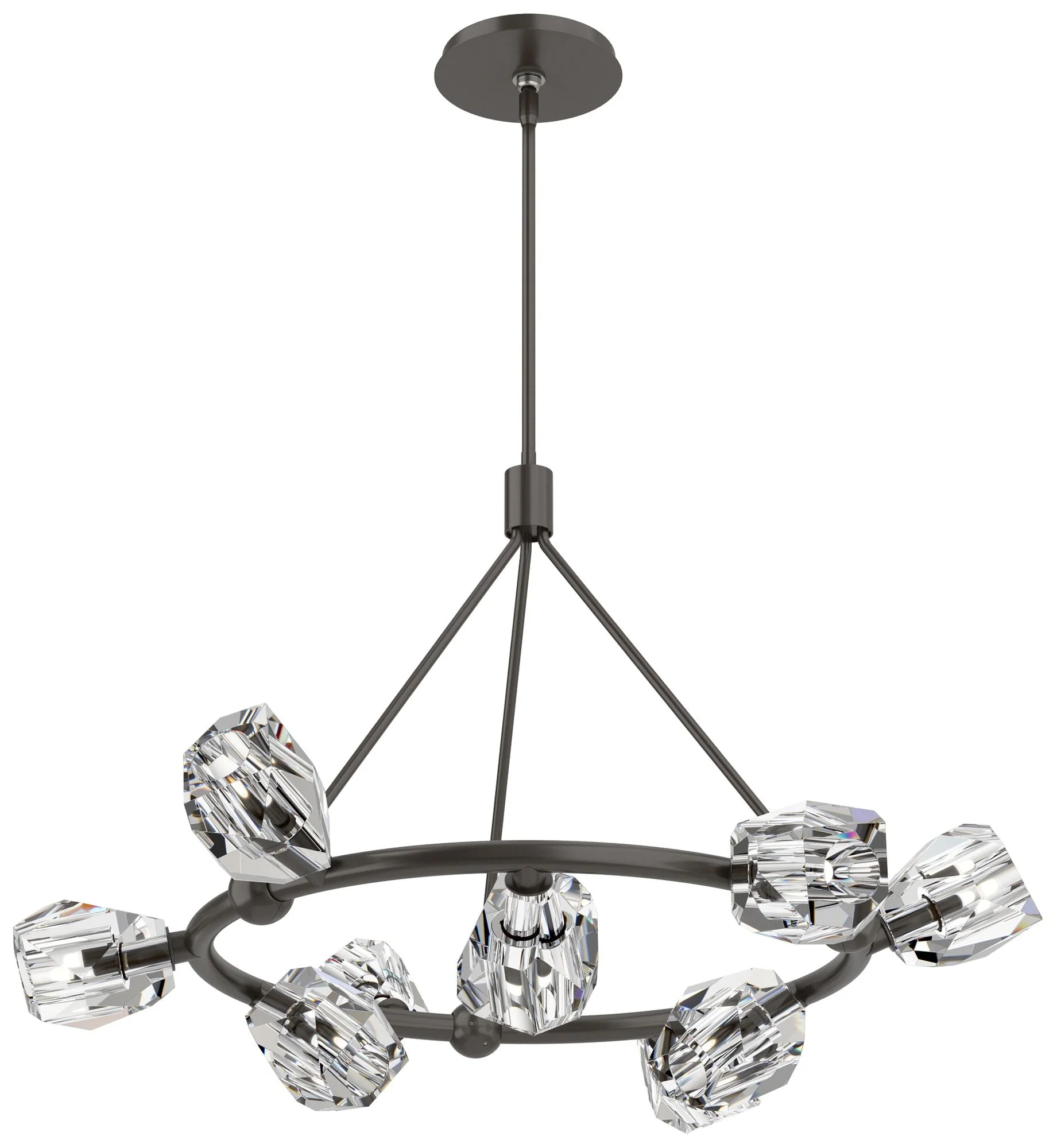 Gatsby 31.7" Wide 9-Light Crystal Oil Rubbed Bronze Ring Pendant - Image 1