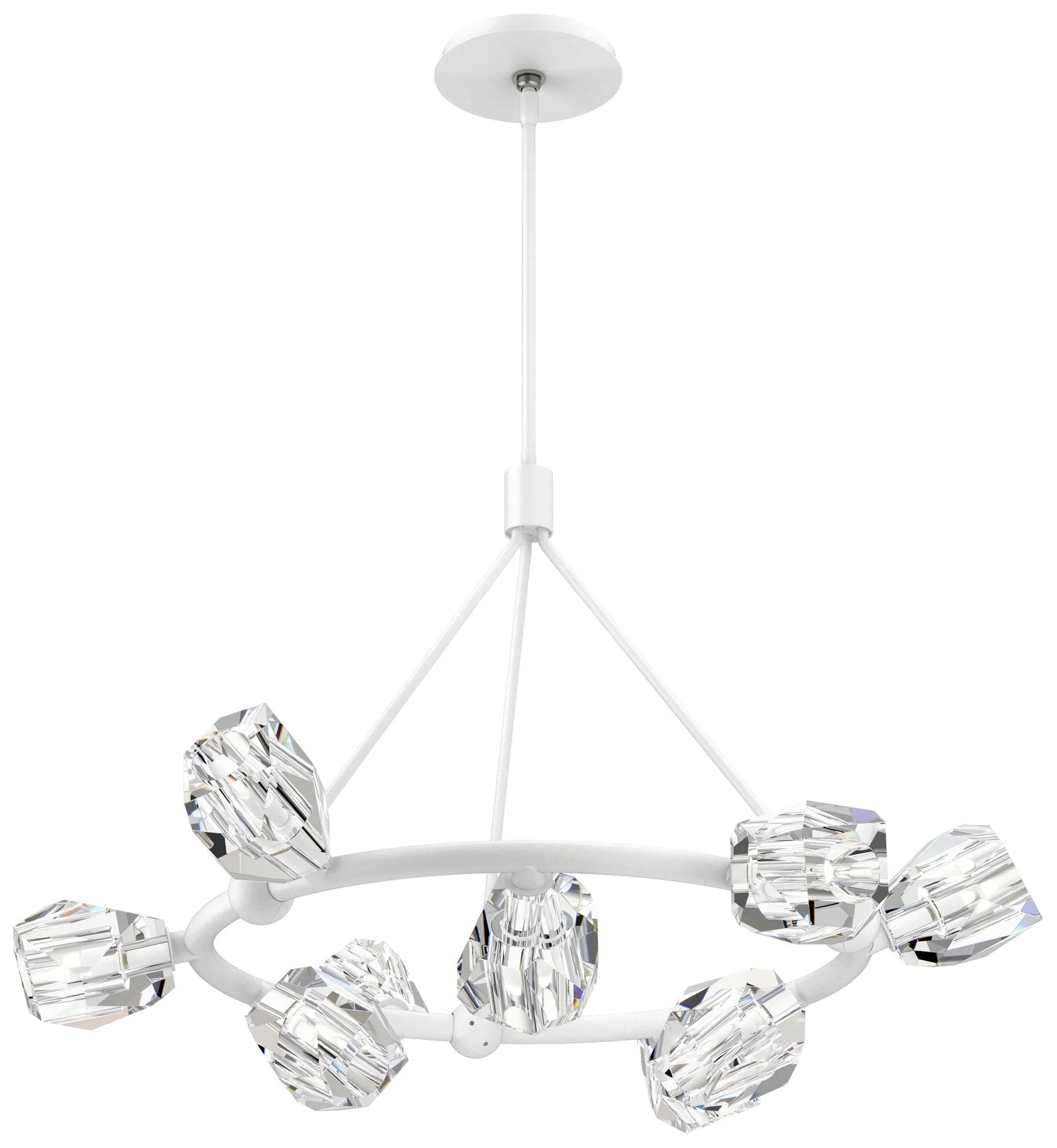 Gatsby 31.7" Wide 9-Light Crystal White Ring Pendant - Image 1