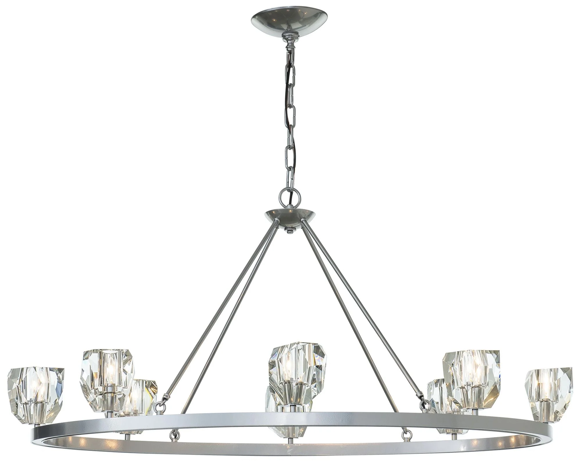 Gatsby 8-Light Chandelier - Sterling Finish - Crystal Accents - Image 1