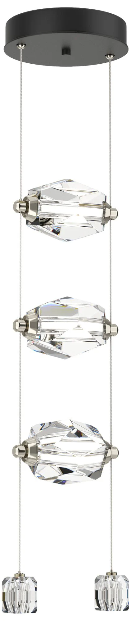 Gatsby 9.2" Wide 3-Light Crystal Black Standard LED Pendant - Image 1