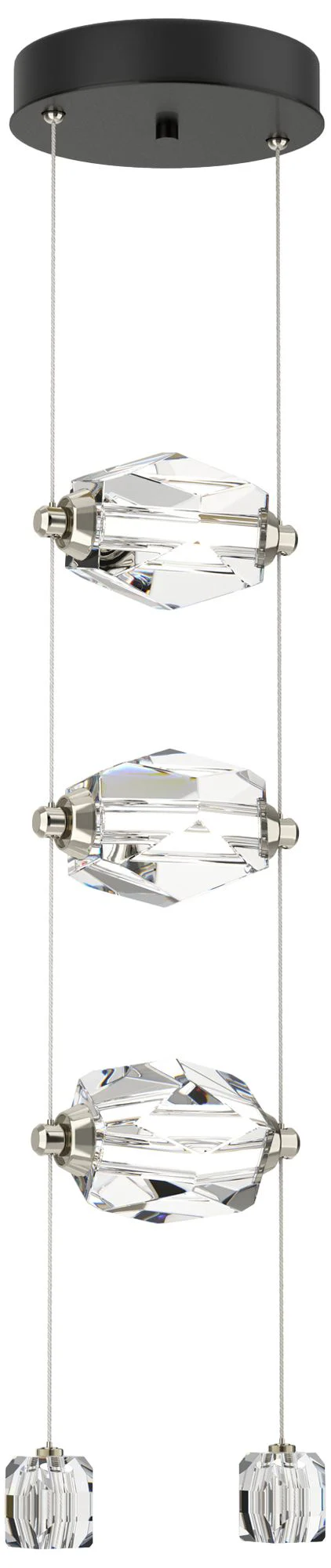 Gatsby 9.2" Wide 3-Light Crystal Ink Standard LED Pendant - Image 1