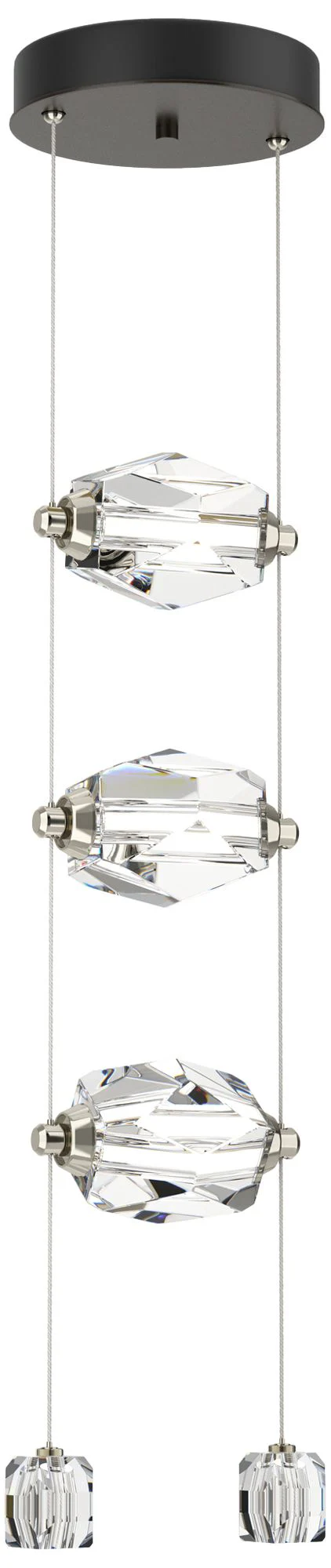 Gatsby 9.2" Wide 3-Light Crystal Oil Rubbed Bronze Standard LED Pendan - Image 1