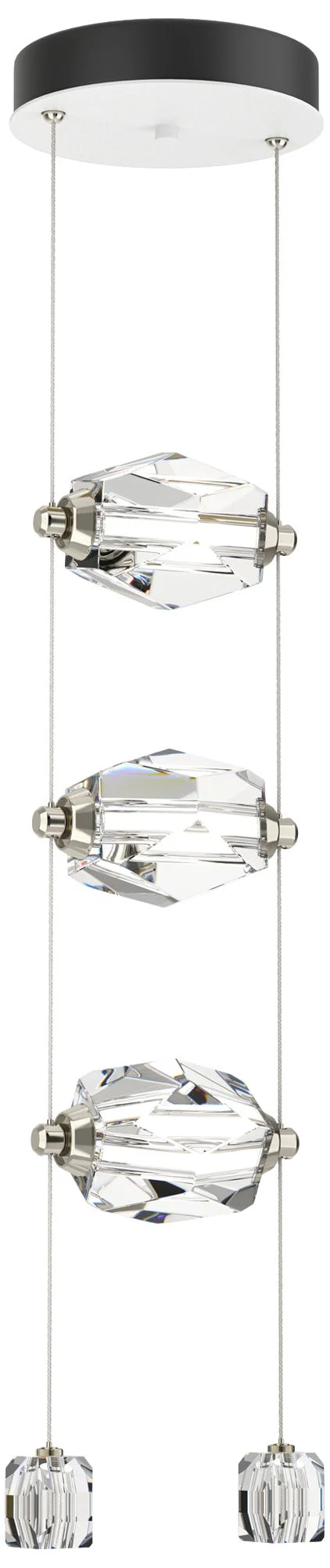 Gatsby 9.2" Wide 3-Light Crystal White Standard LED Pendant - Image 1