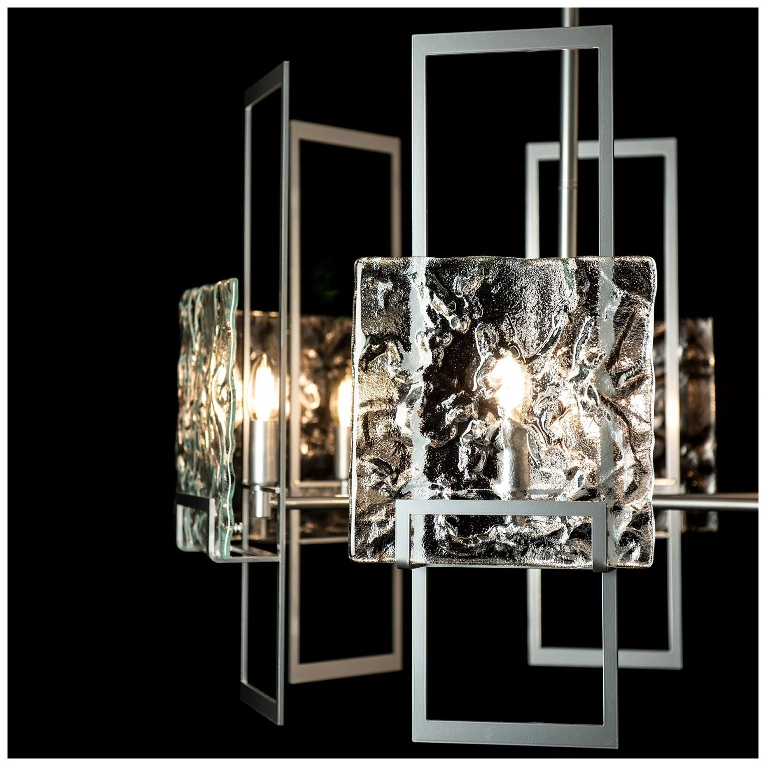 Geo 31.3" Wide 6-Light Sterling Pendant With Clear Glass Shade - Image 2