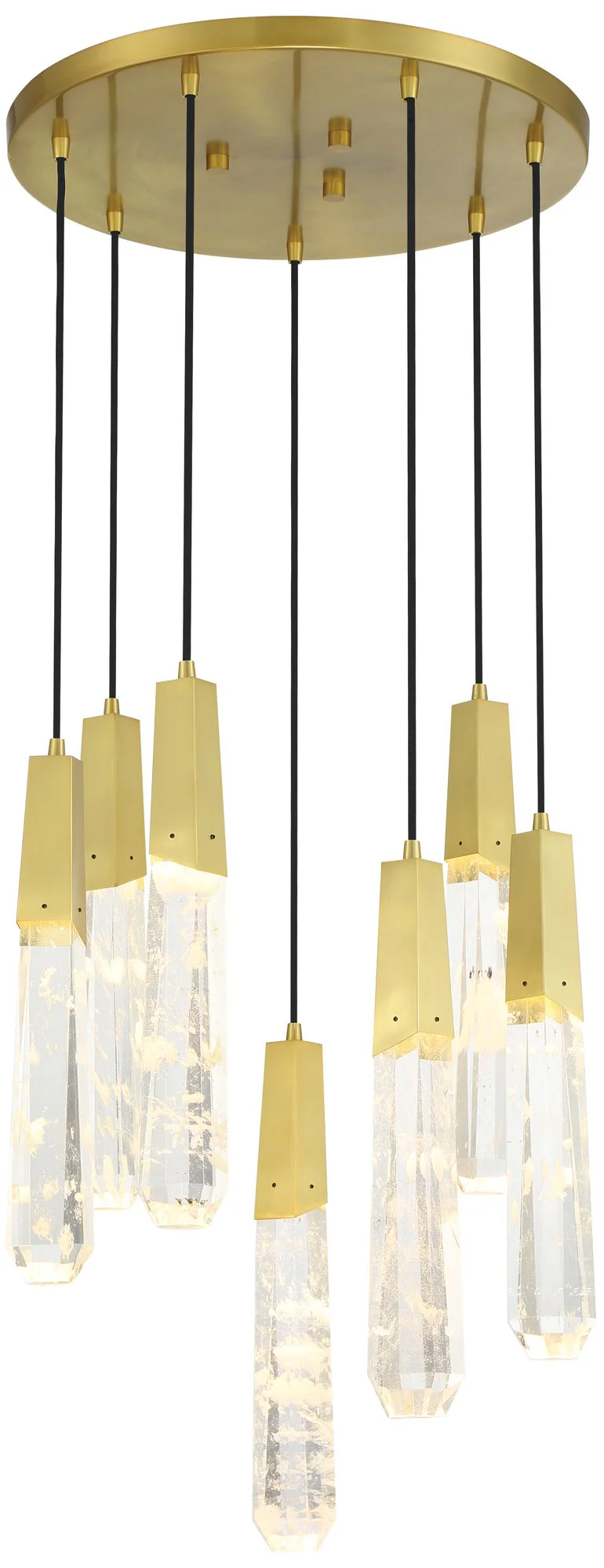 George Kovacs Drifting Droplets 7-Light 20-in Brushed Brass Pan Pendant - Image 2