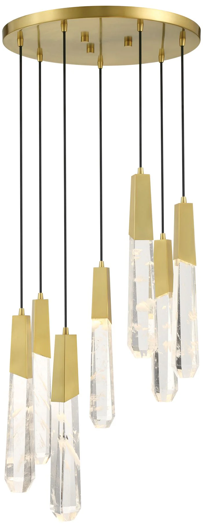 George Kovacs Drifting Droplets 7-Light 20-in Brushed Brass Pan Pendant - Image 3