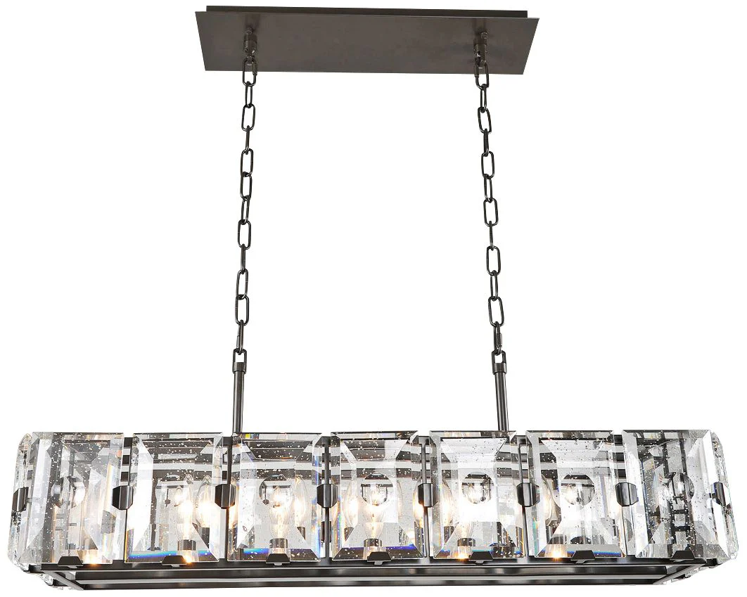 Giada 37" Wide Bronze Crystal Kitchen Island Light Pendant - Image 2