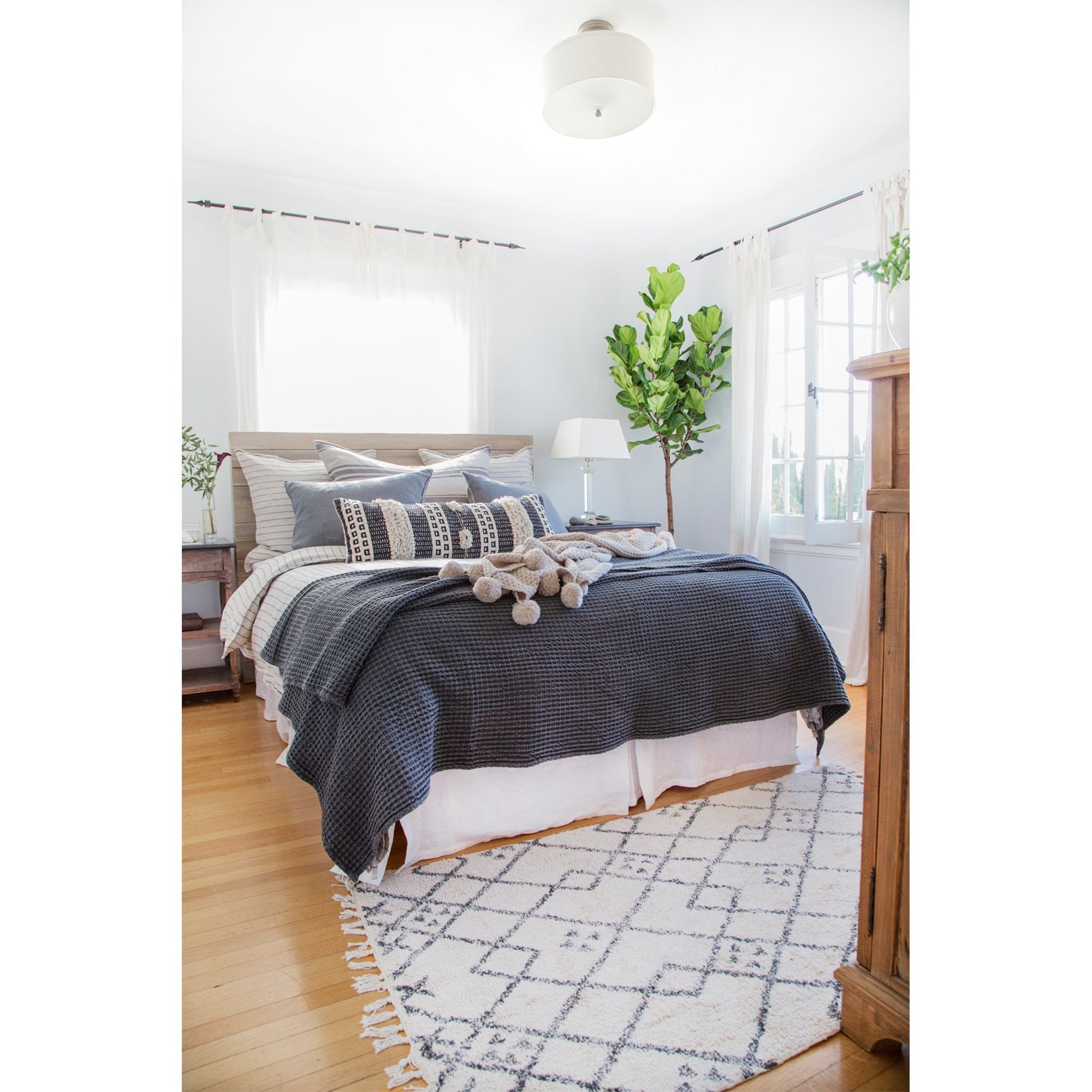 Pom Pom at Home Pleated White Linen Bedskirt ~ Available in Twin, Queen and King Sizes - Image 3