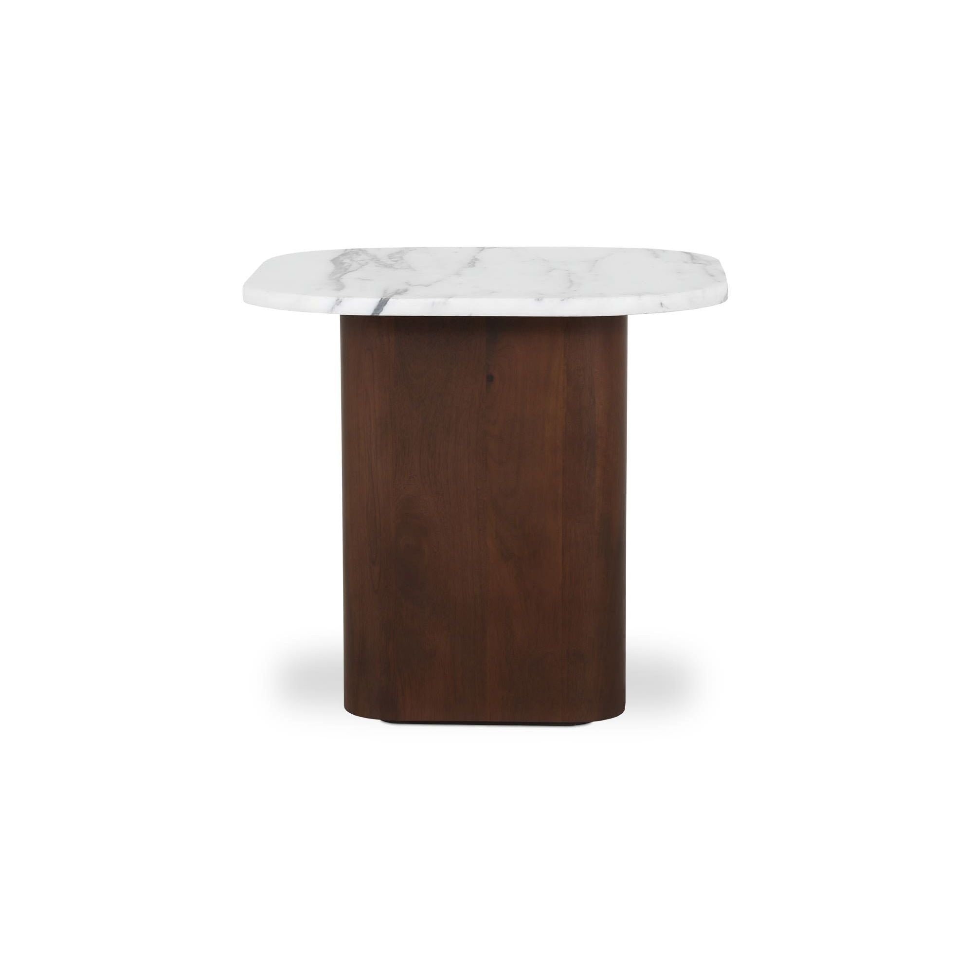 Moe's Home Collection Dash White Calacatta Marble Accent Table - Image 1