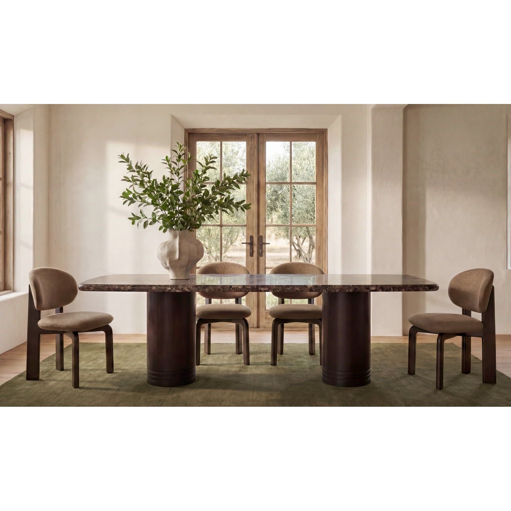Moe's Home Daphne Dining Table Large Dark Emperador Marble - Image 2