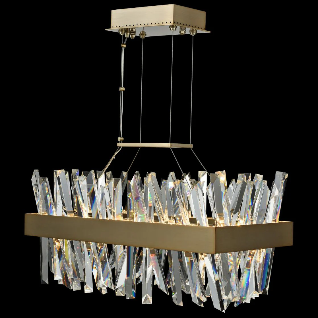 Glacier 26"W Champagne Gold LED Kitchen Island Light Pendant - Image 1