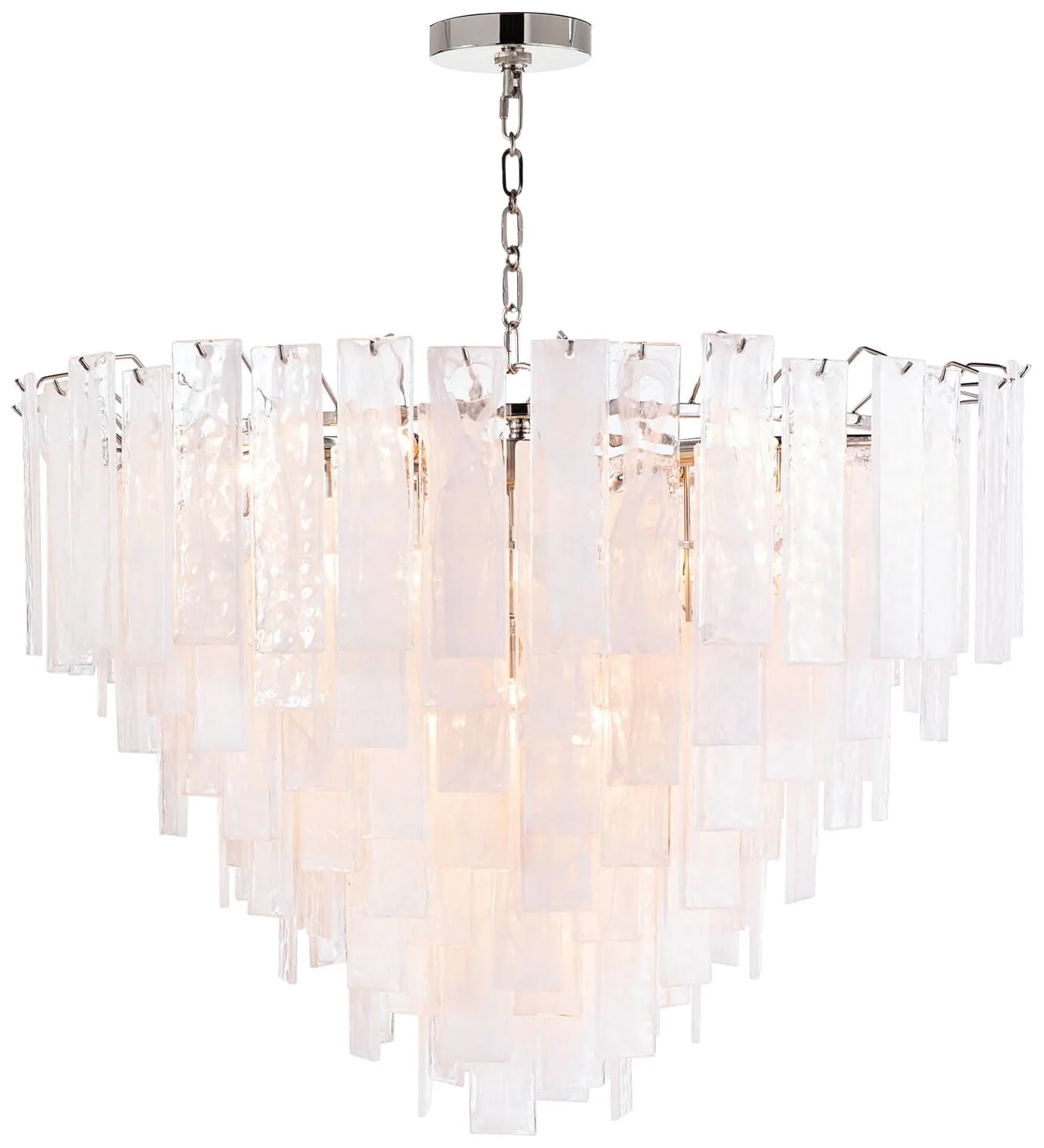 Glacier 31" Wide Nickel Glass Cascade 16-Light Chandelier - Image 2