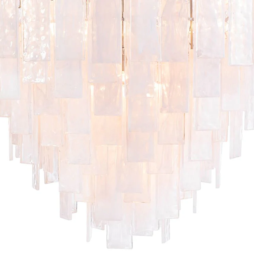 Glacier 31" Wide Nickel Glass Cascade 16-Light Chandelier - Image 3