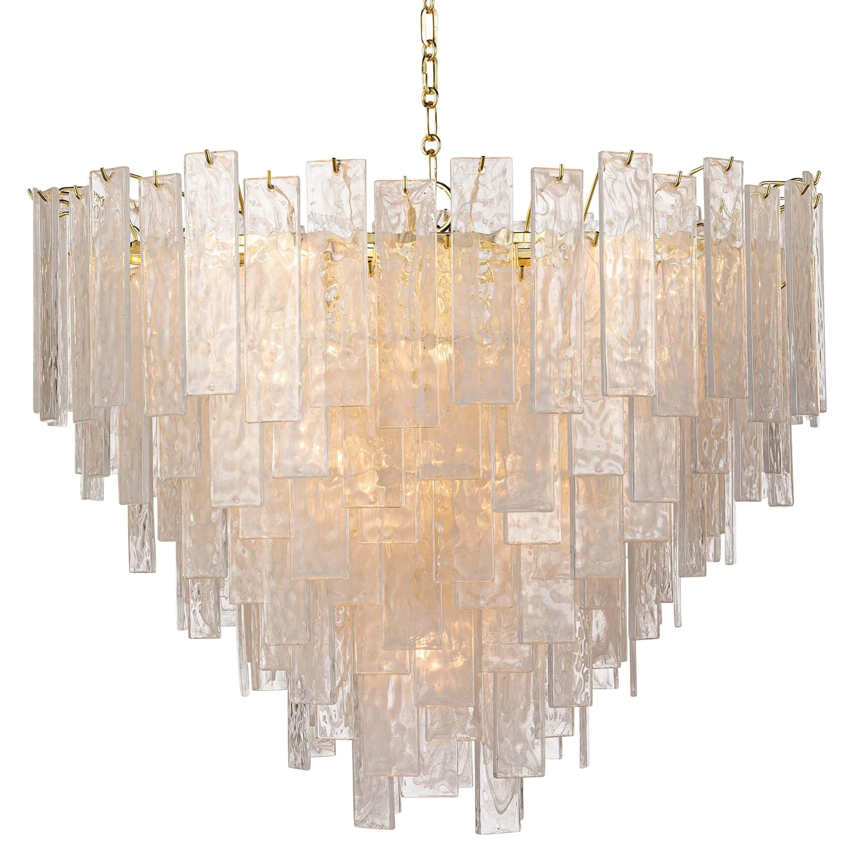 Glacier 31" Wide Polished Brass Glass 16-Light Chandelier - Image 1