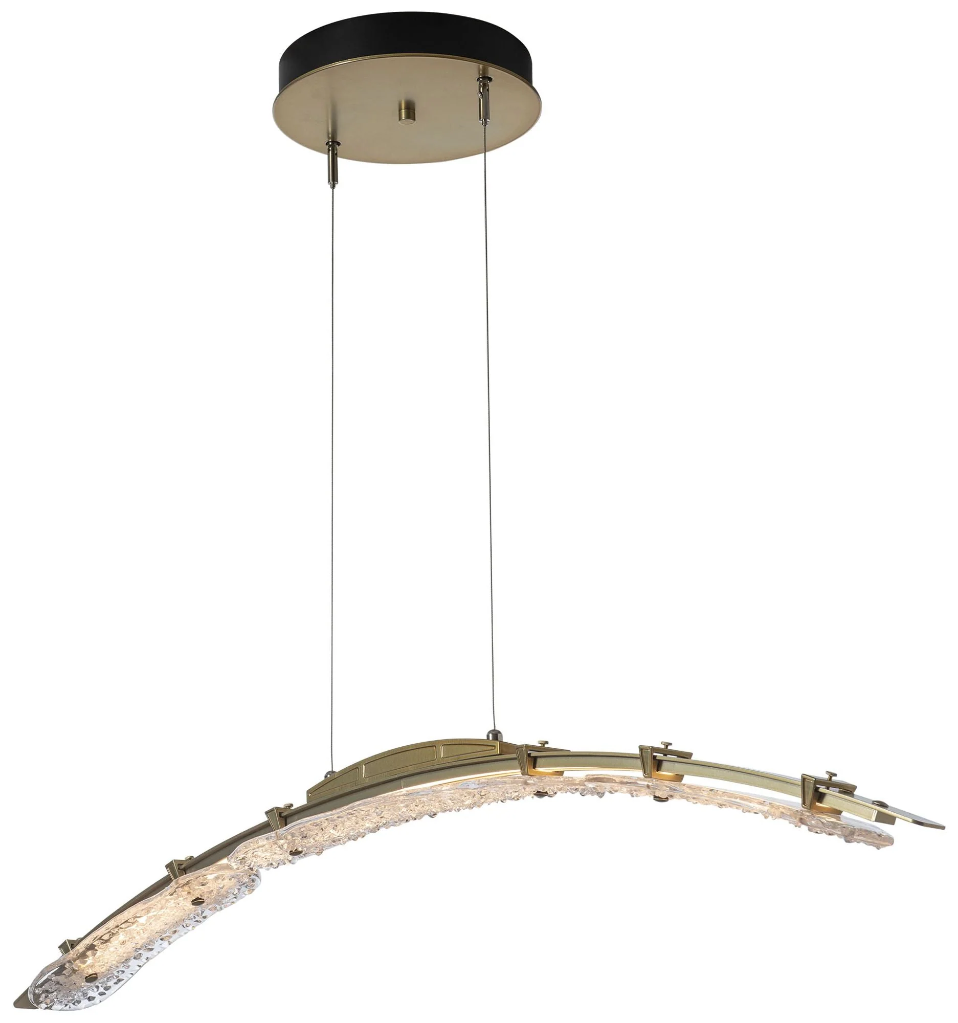 Glissade 4.1" Wide Modern Brass Pendant - Image 1