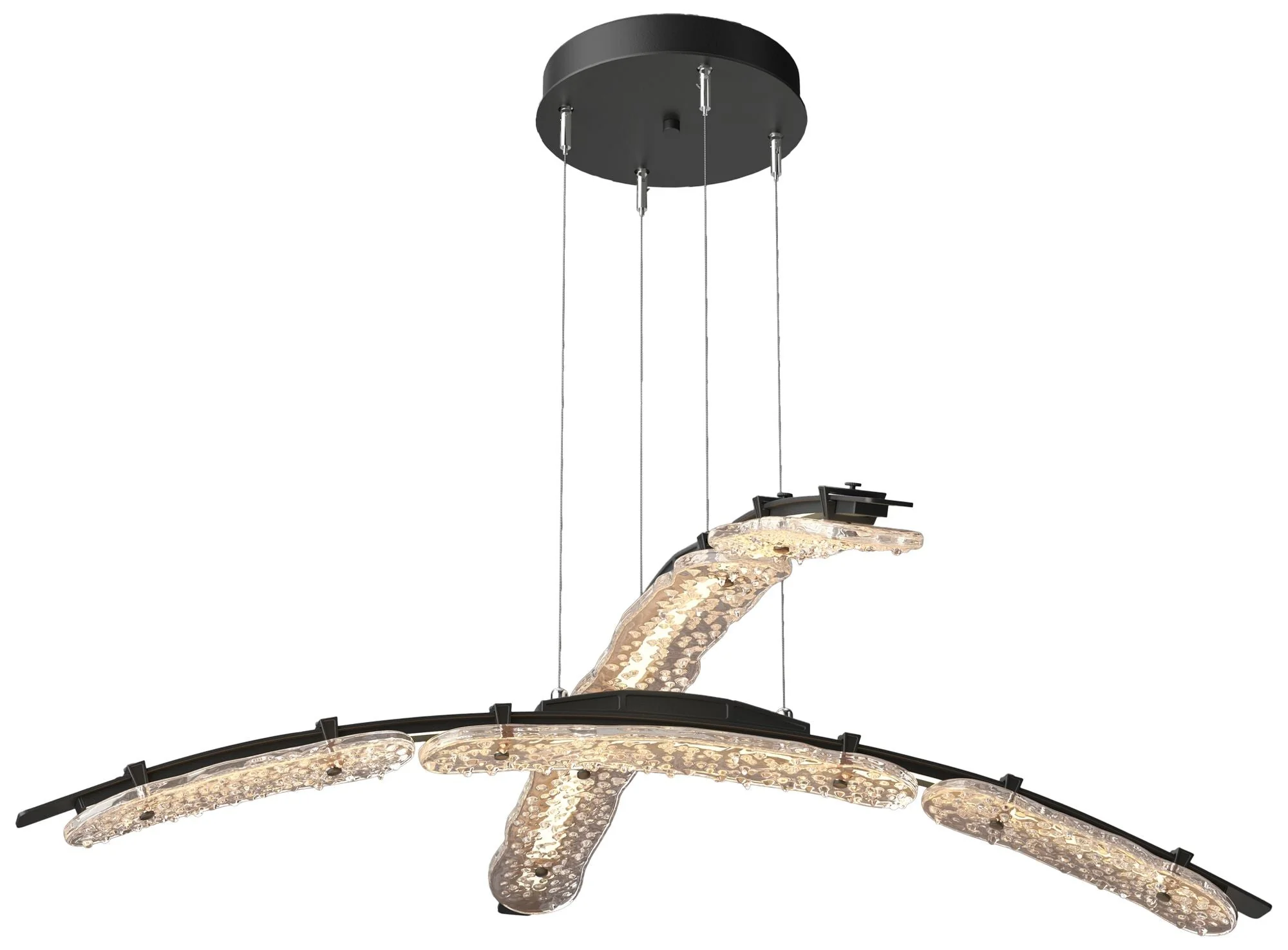 Glissade 43.5" Wide Black Large Standard LED Double Pendant w/ Clear S - Image 1