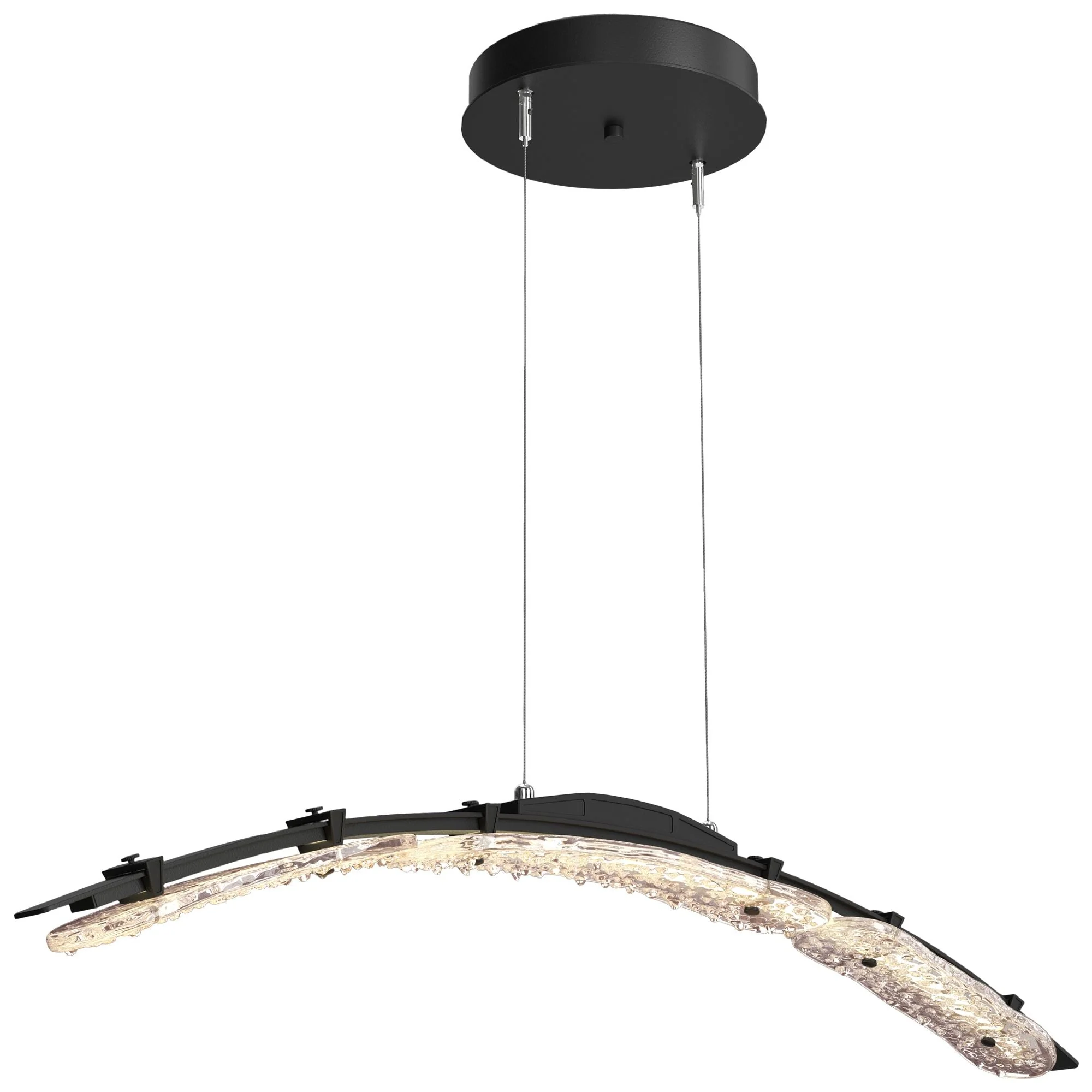 Glissade 43.5" Wide Black Large Standard LED Pendant With Clear Glass - Image 1