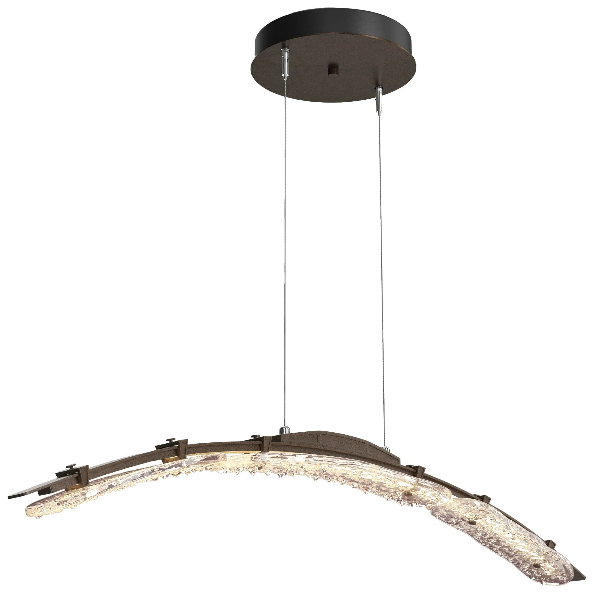 Glissade 43.5" Wide Bronze Large Standard LED Pendant w/ Clear Glass S - Image 1