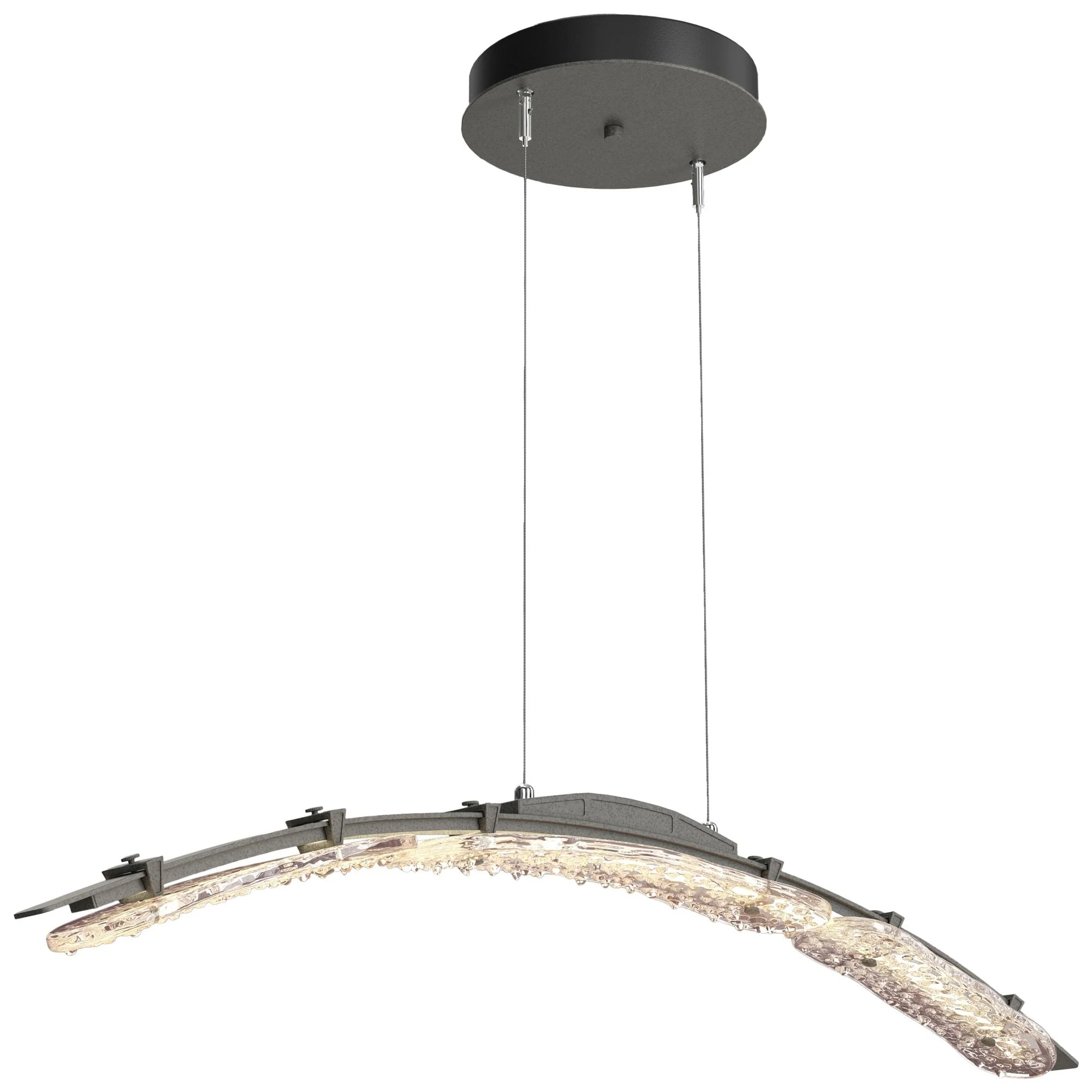 Glissade 43.5" Wide Natural Iron Large Standard LED Pendant w/ Clear S - Image 1