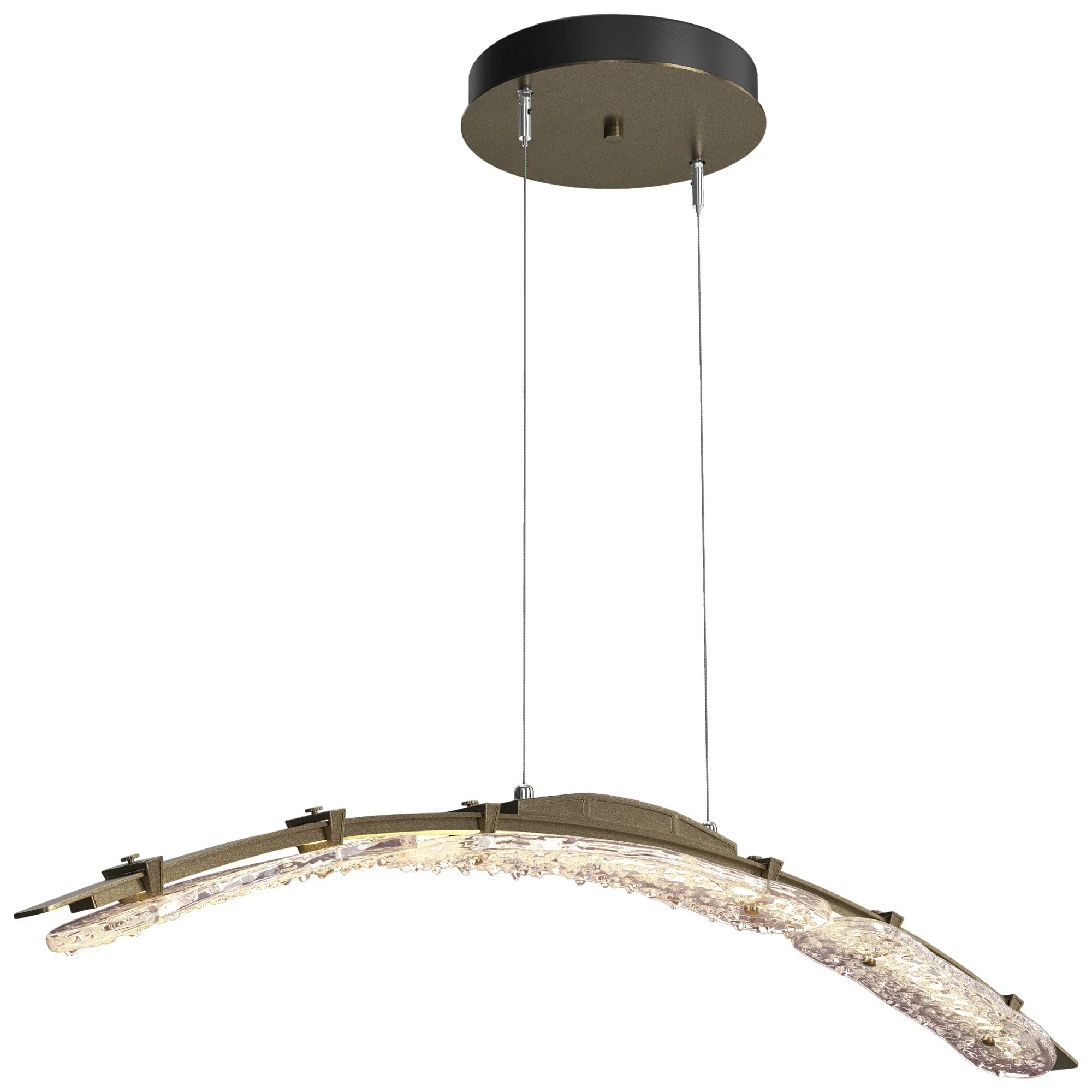 Glissade 43.5" Wide Soft Gold Large Standard LED Pendant w/ Clear Shad - Image 1