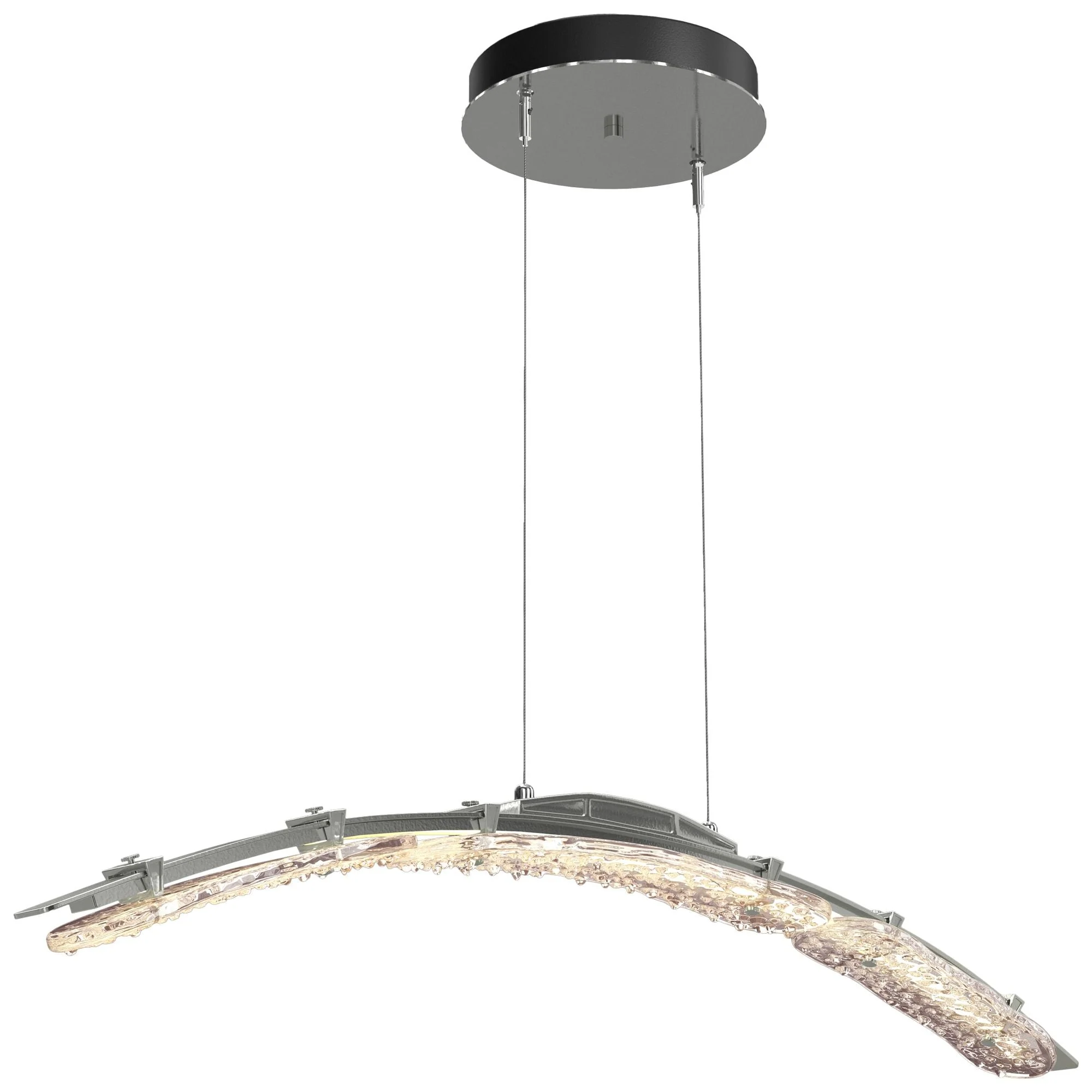 Glissade 43.5" Wide Sterling Large Standard LED Pendant w/ Clear Shade - Image 1