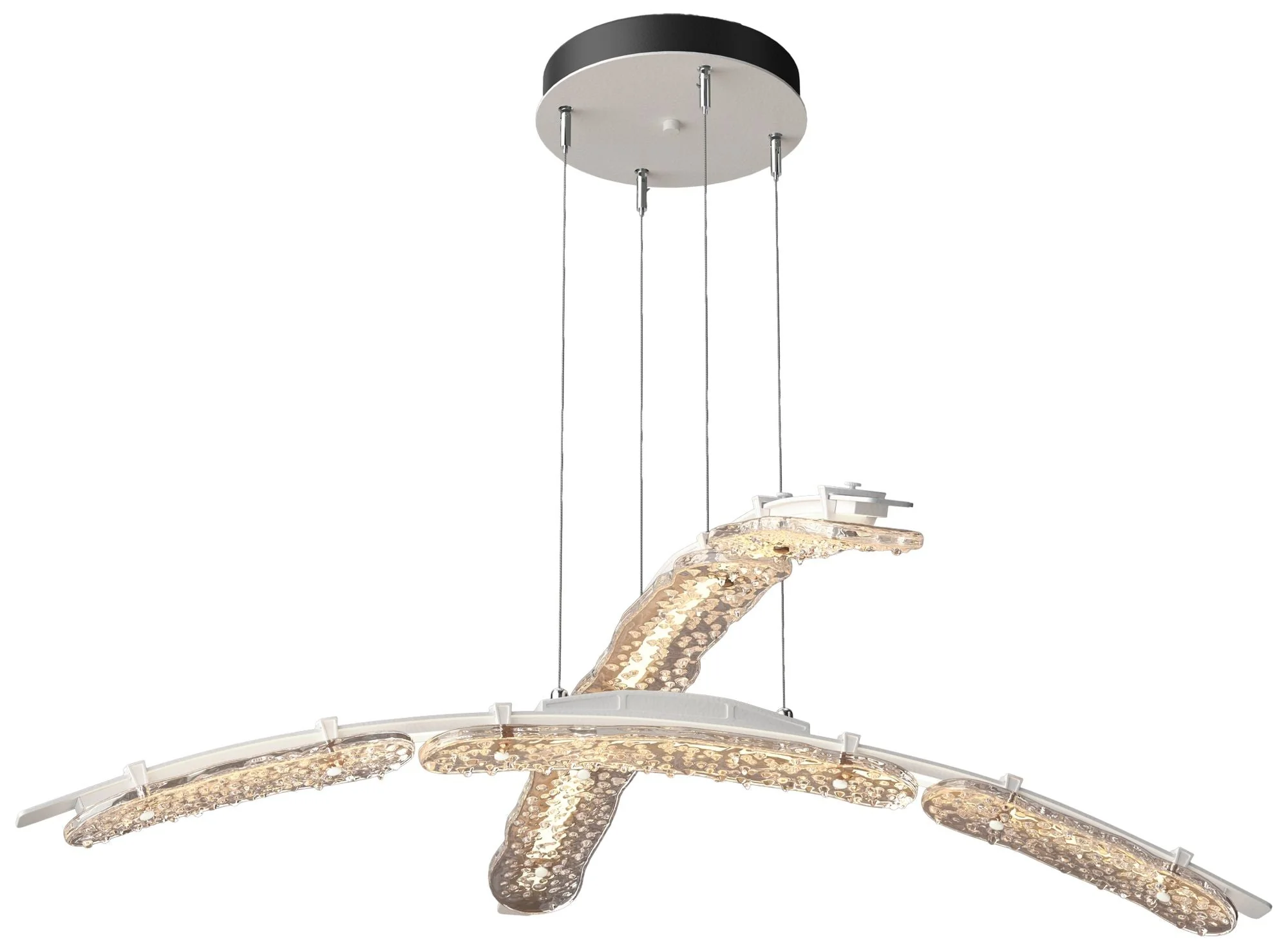 Glissade 43.5" Wide White Large Standard LED Double Pendant w/ Clear S - Image 1