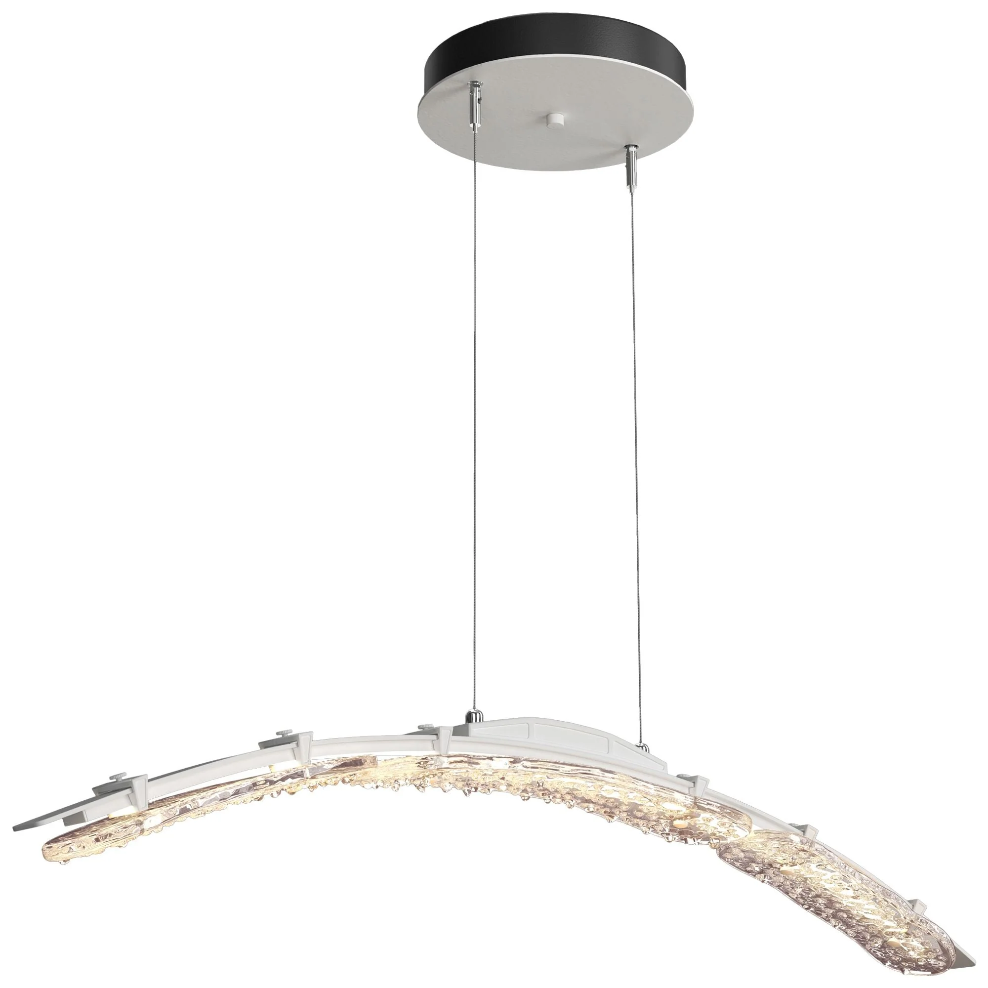Glissade 43.5" Wide White Large Standard LED Pendant With Clear Glass - Image 1