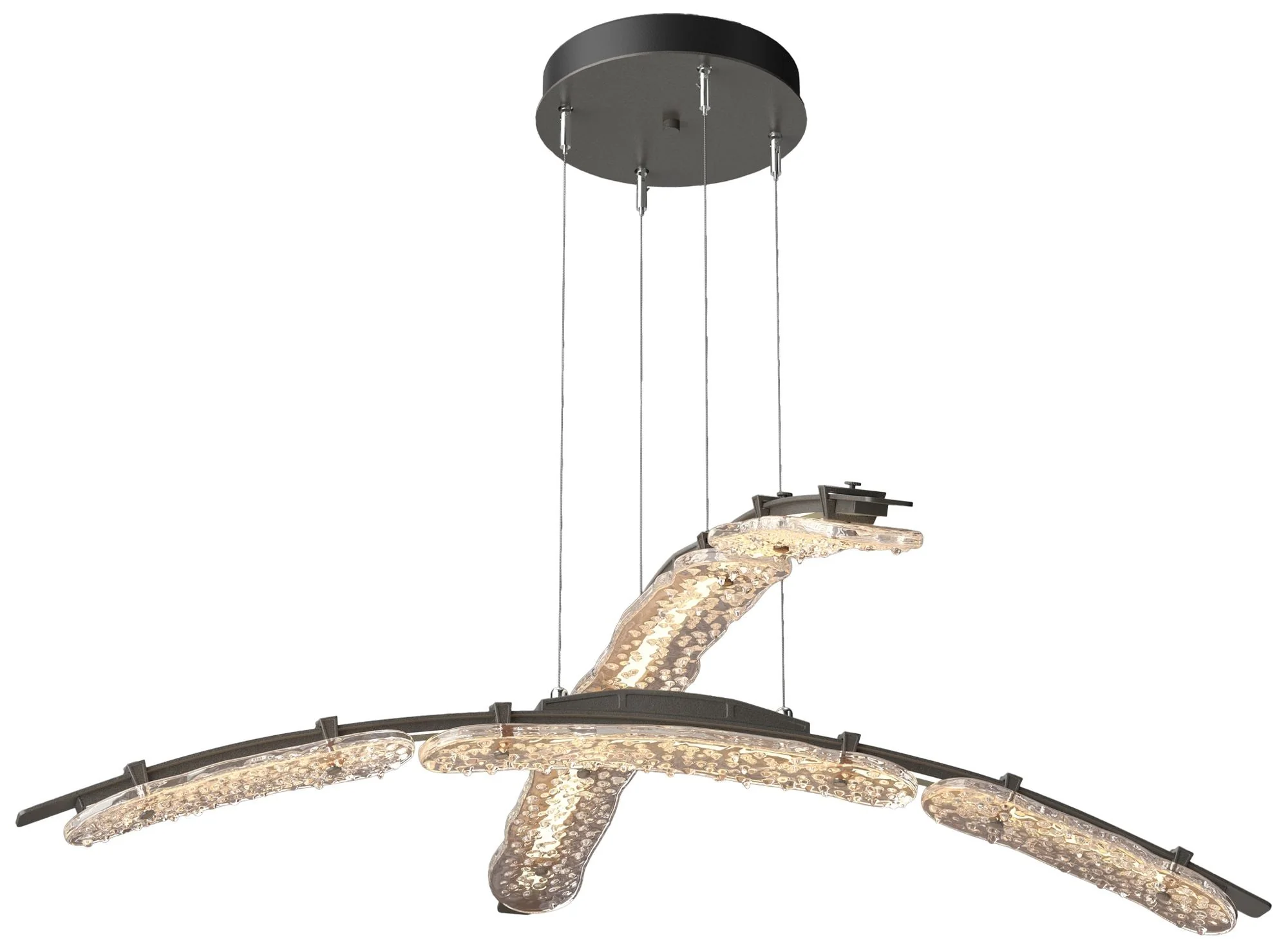 Glissade 43.5"W Dark Smoke Large Standard LED Double Pendant w/ Clear - Image 1