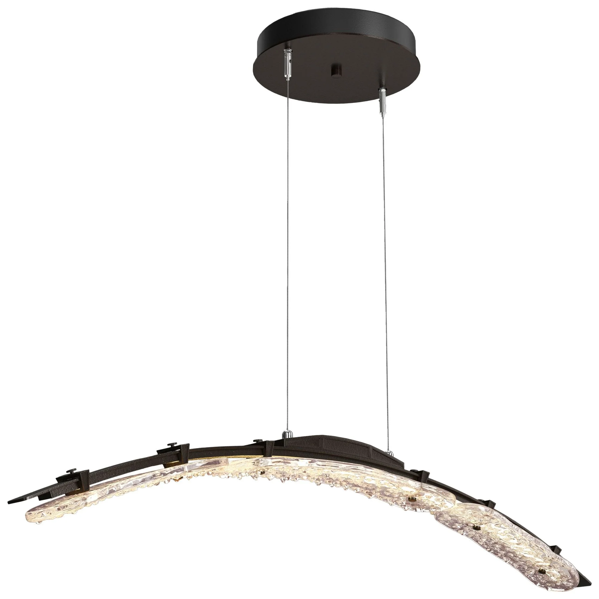 Glissade 43.5"W Oil Rubbed Bronze Large Standard LED Pendant w/ Clear - Image 1